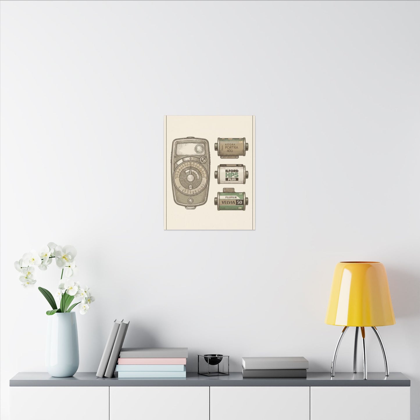 Vintage Light Meter and Film Canvas Wall Art