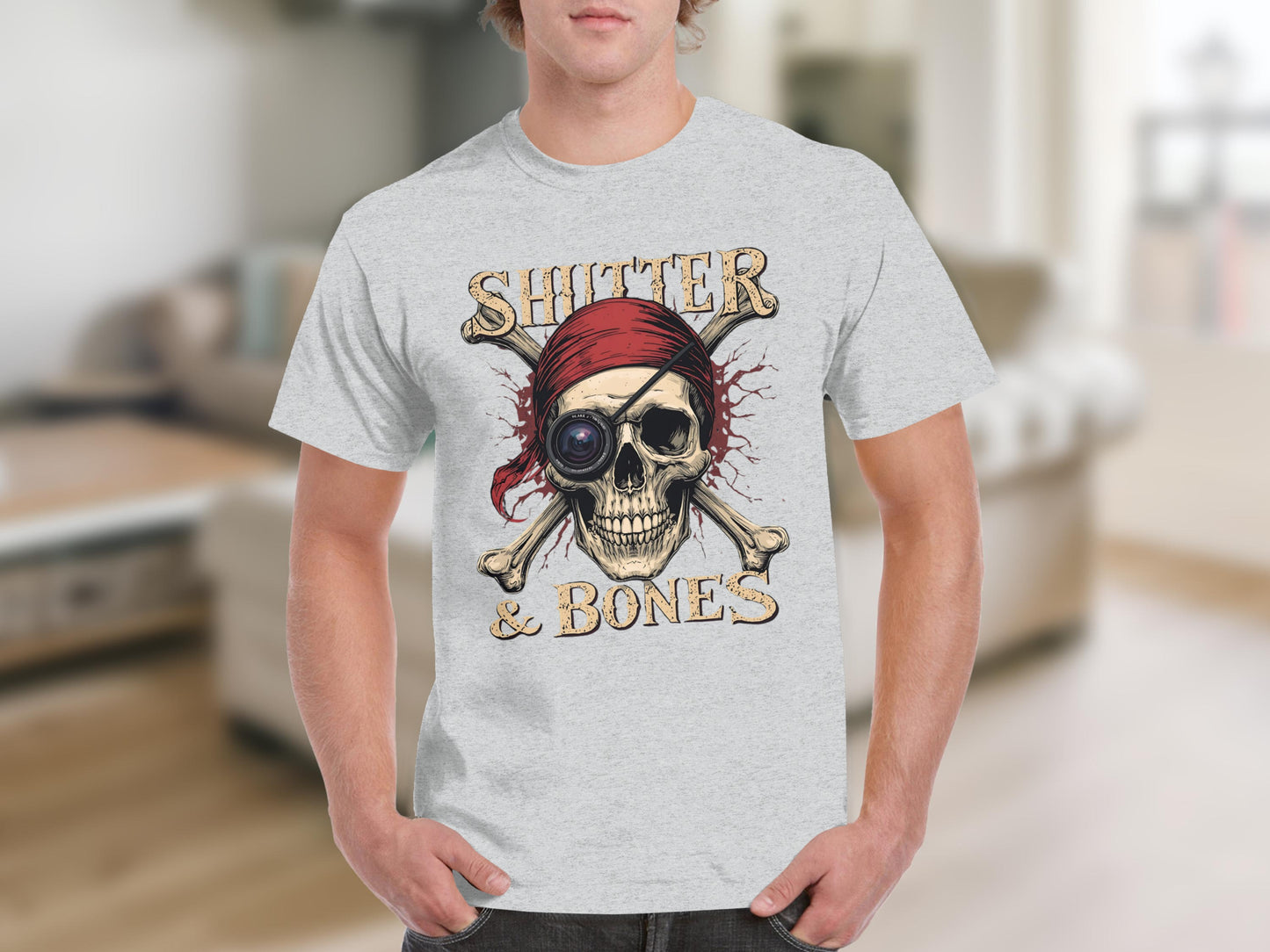 Shutter and Bones Skull Pirate Graphic T-Shirt