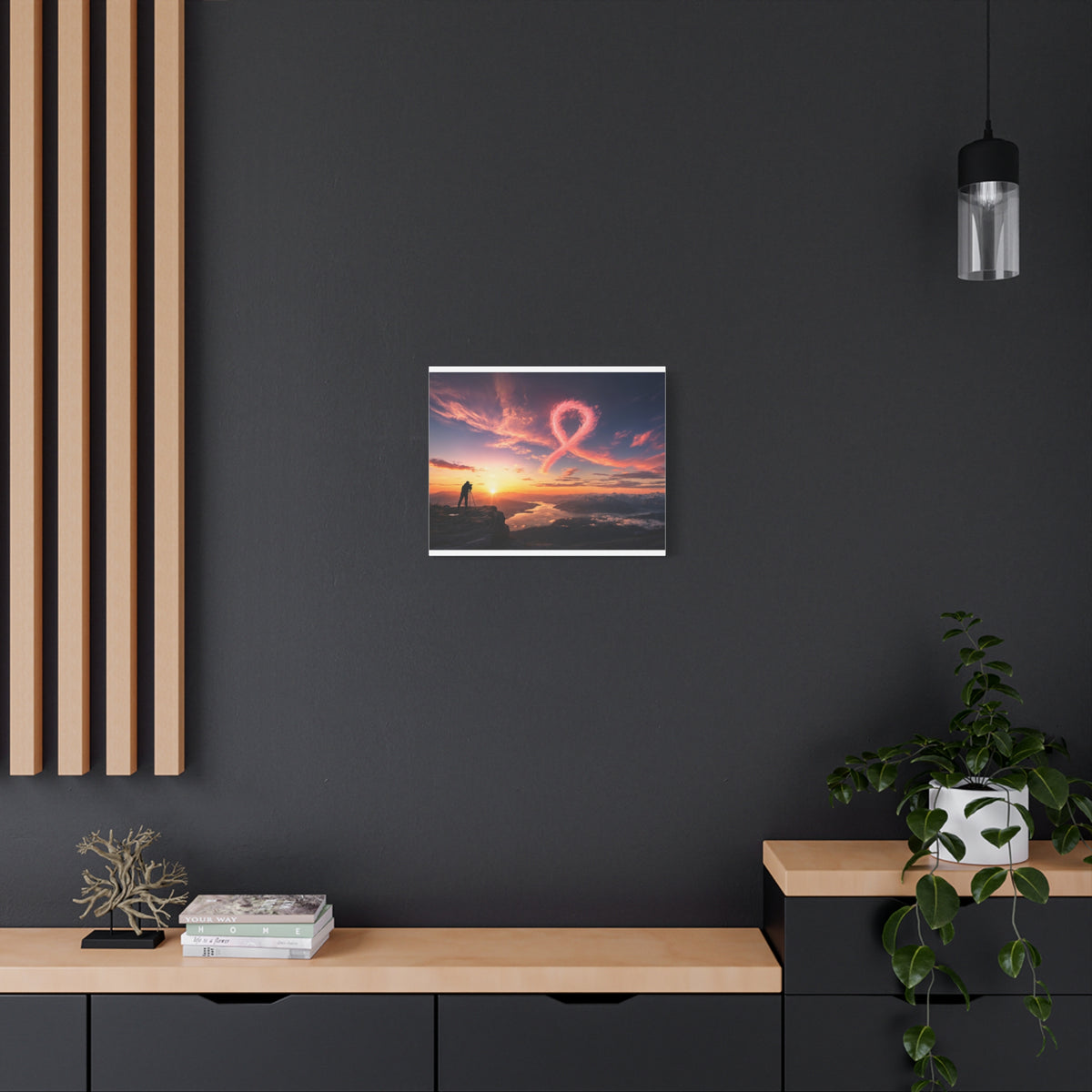 Golden Hour Ribbon — Breast Cancer Awareness Canvas (Photographer Collection)