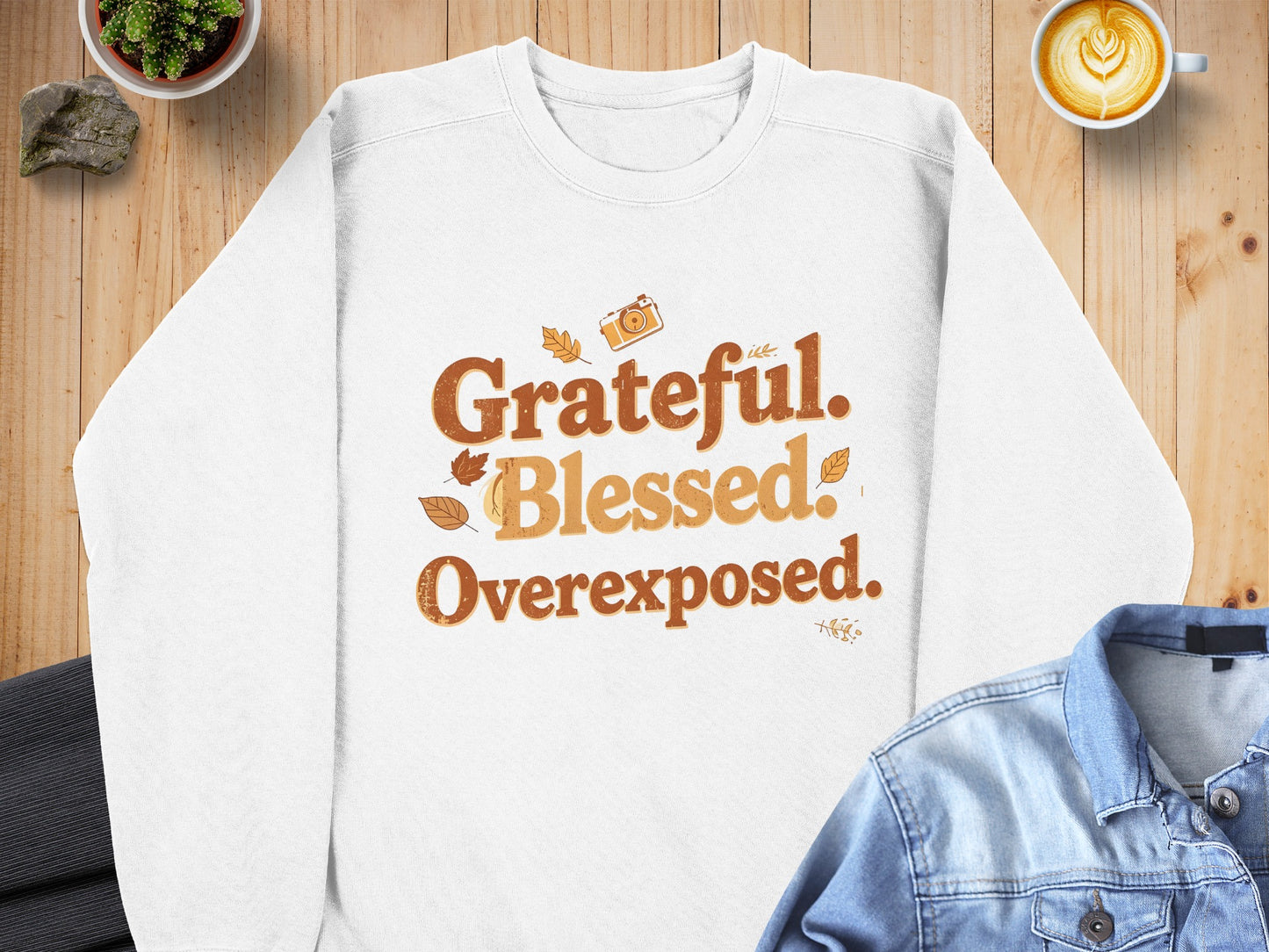 Grateful Blessed Overexposed Graphic Sweatshirt