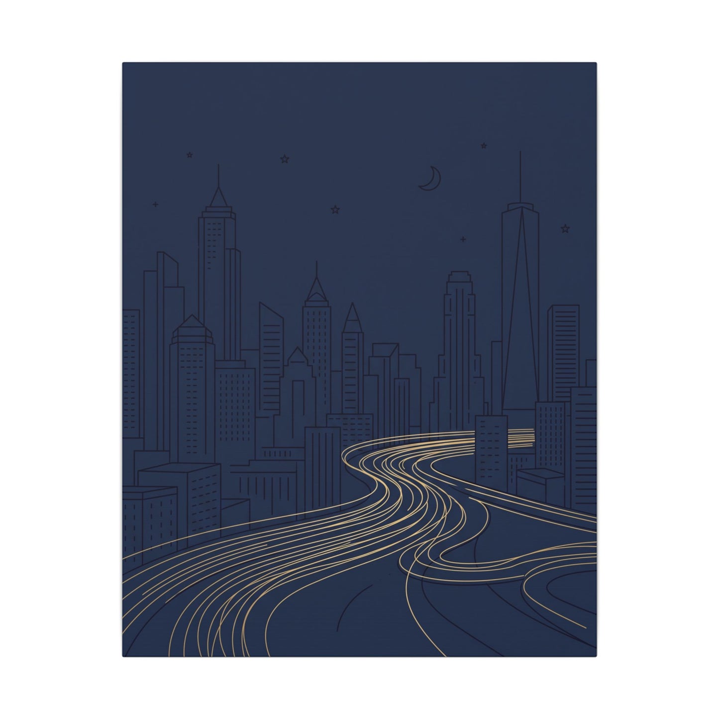 City Light Trails Canvas Wall Art