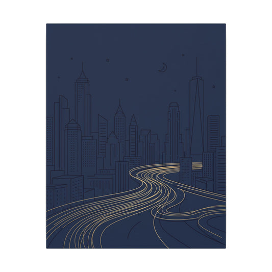 City Light Trails Canvas Wall Art