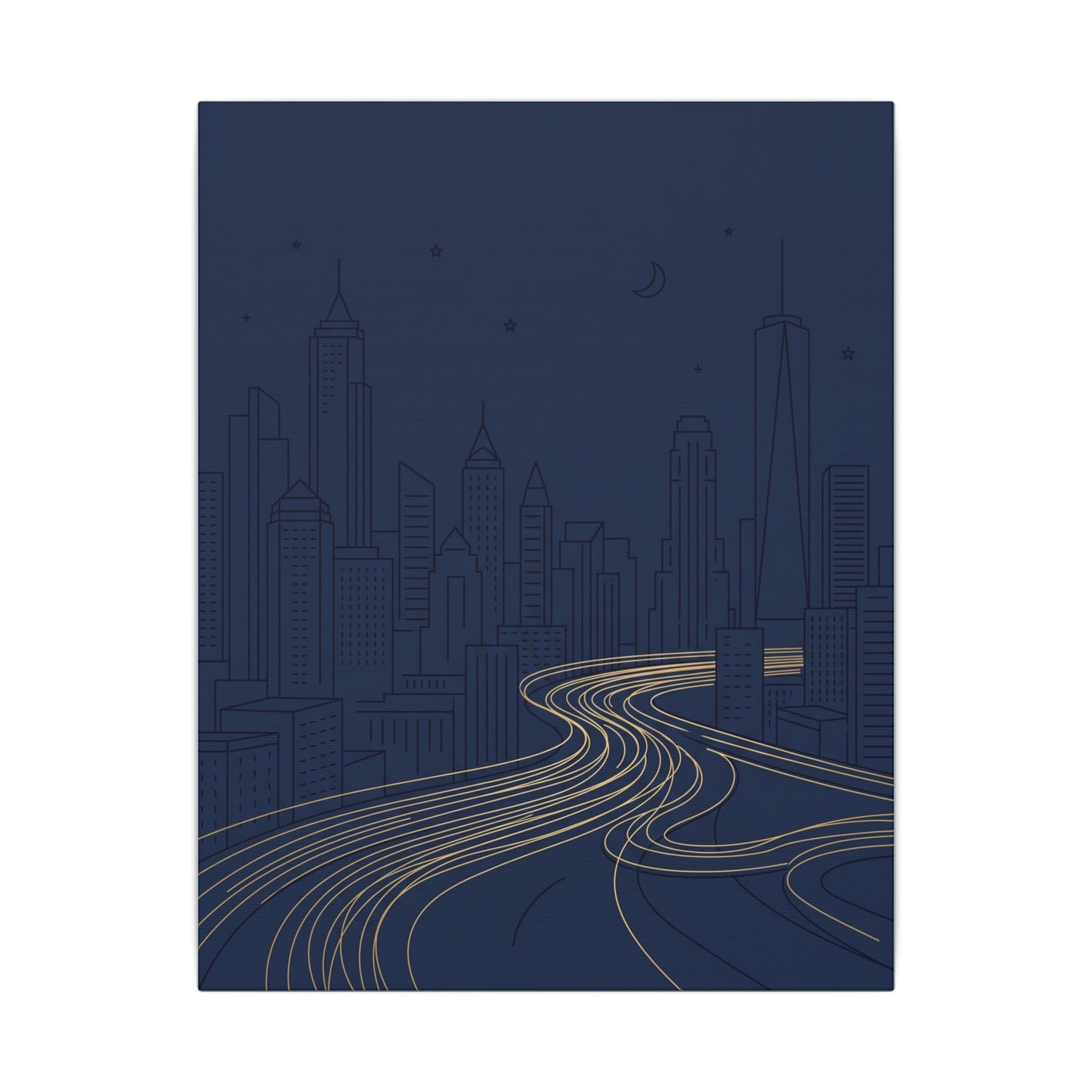City Light Trails Canvas Wall Art