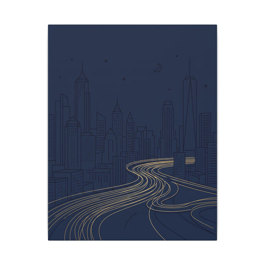 City Light Trails Canvas Wall Art