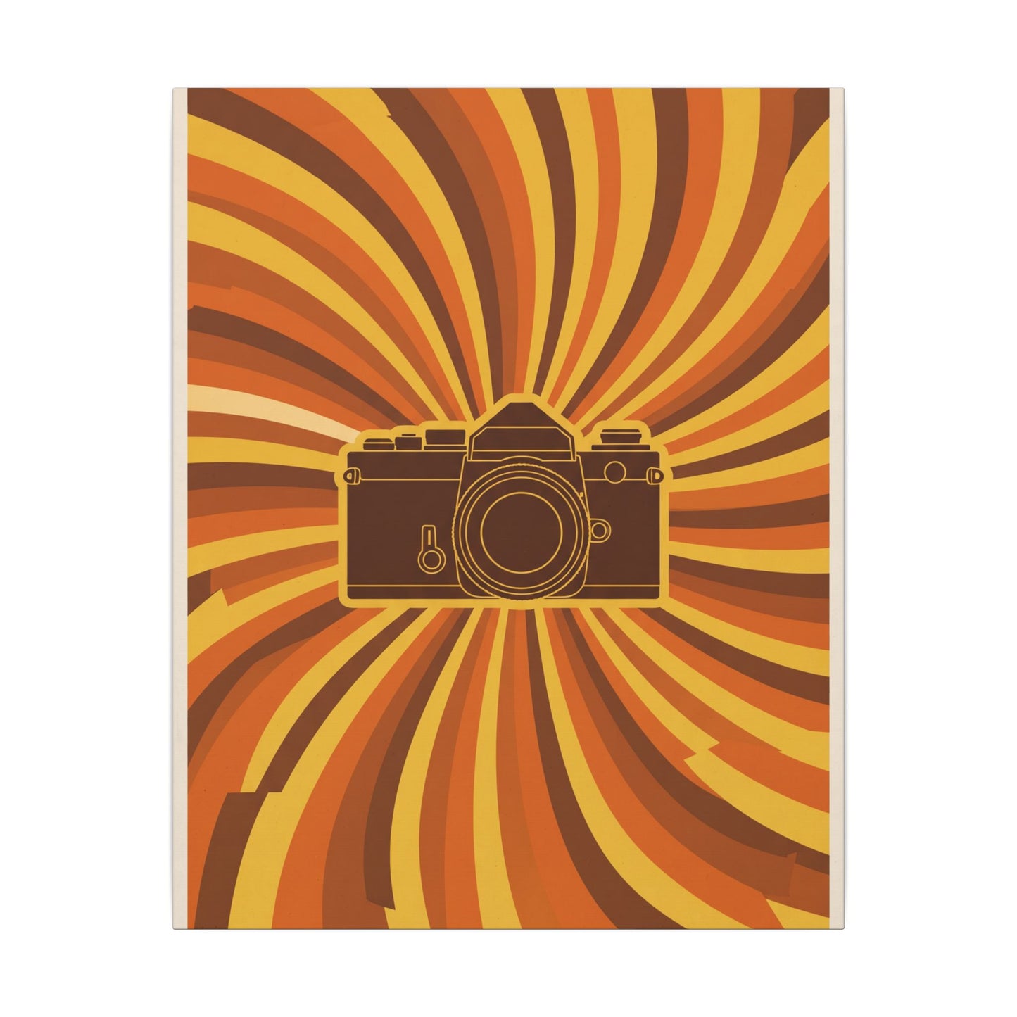 Retro 70s Camera Sunburst Canvas Wall Art