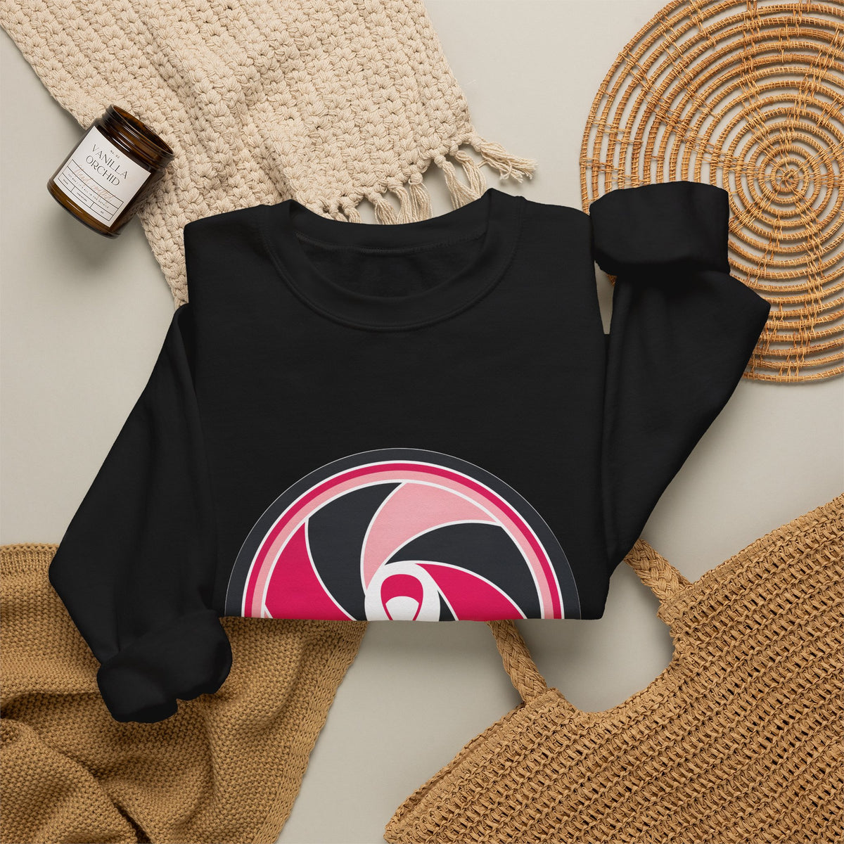 Aperture Ribbon — Breast Cancer Awareness Crewneck (Photographer Collection)