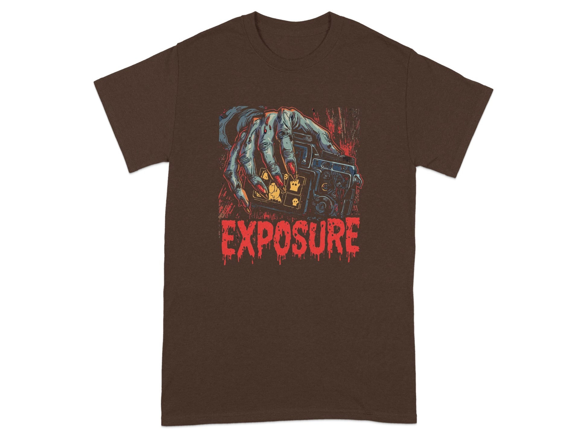 Horror-Themed Exposure Printed Tee Graphic Shirt