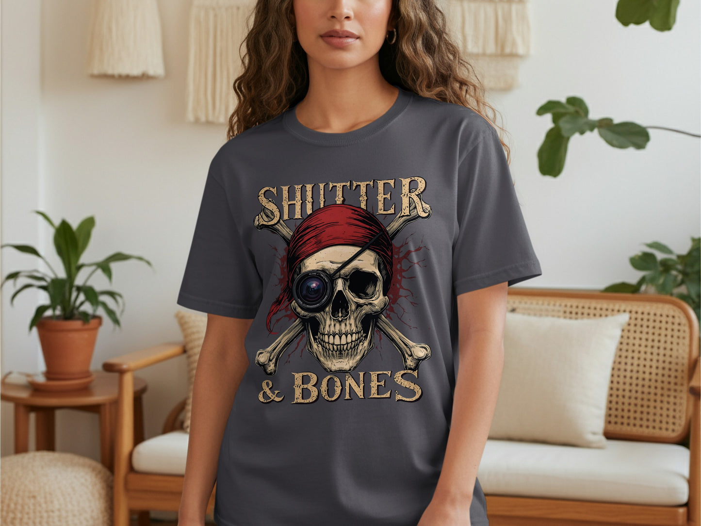 Shitter & Bones Pirate Skull Graphic T-Shirt