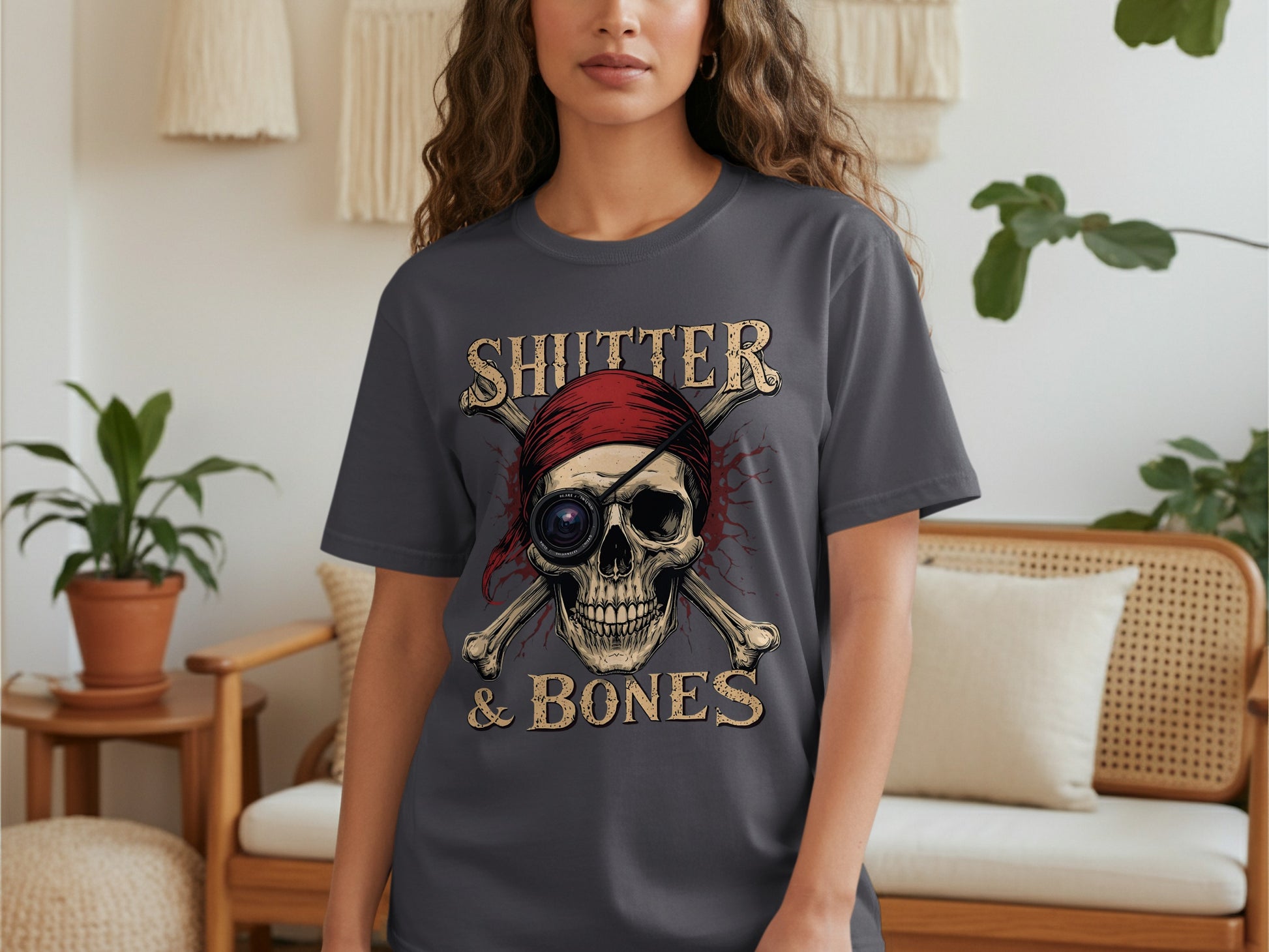 Shitter & Bones Pirate Skull Graphic T-Shirt