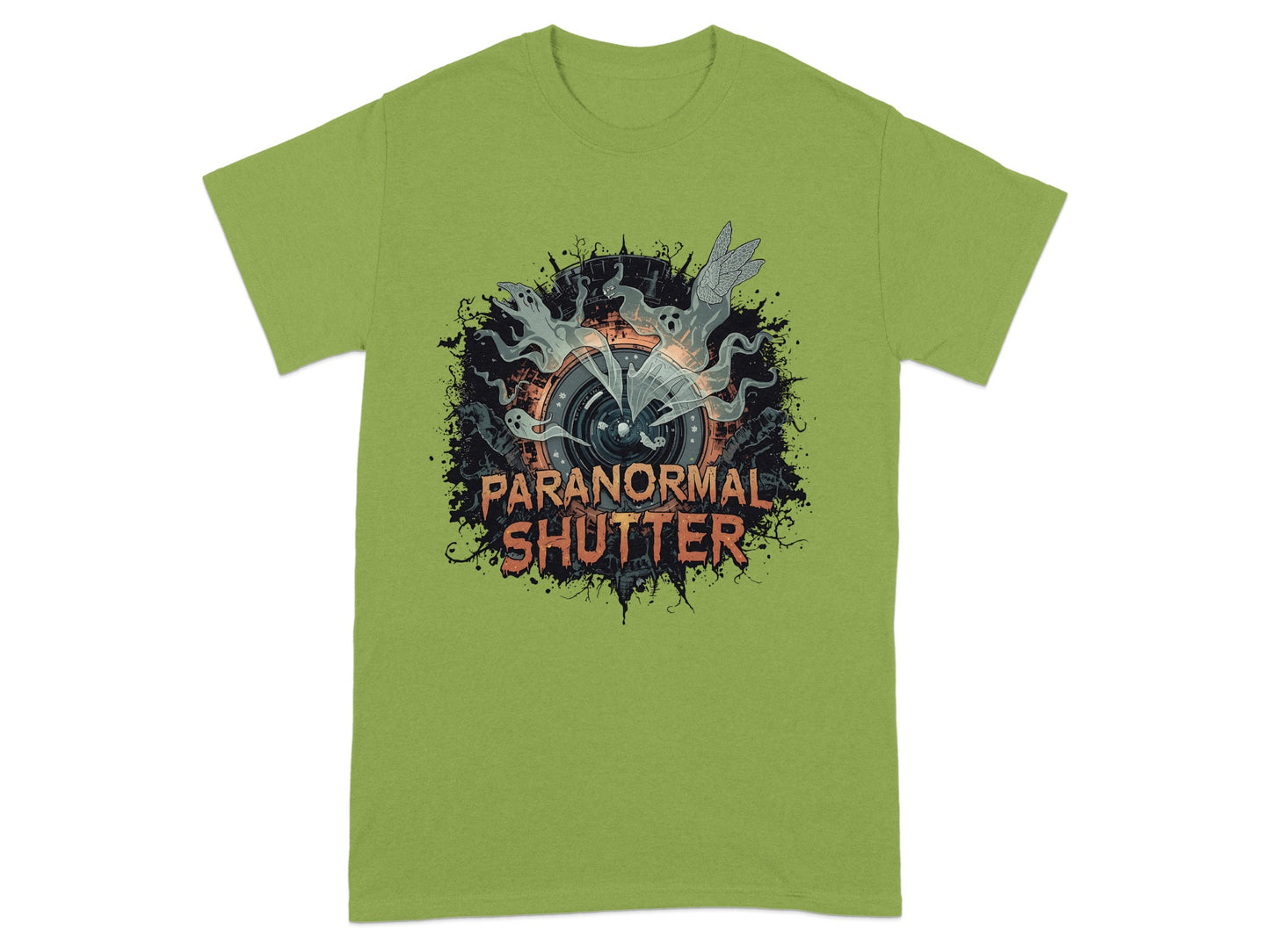 Paranormal Shutter Green Graphic Print T-Shirt