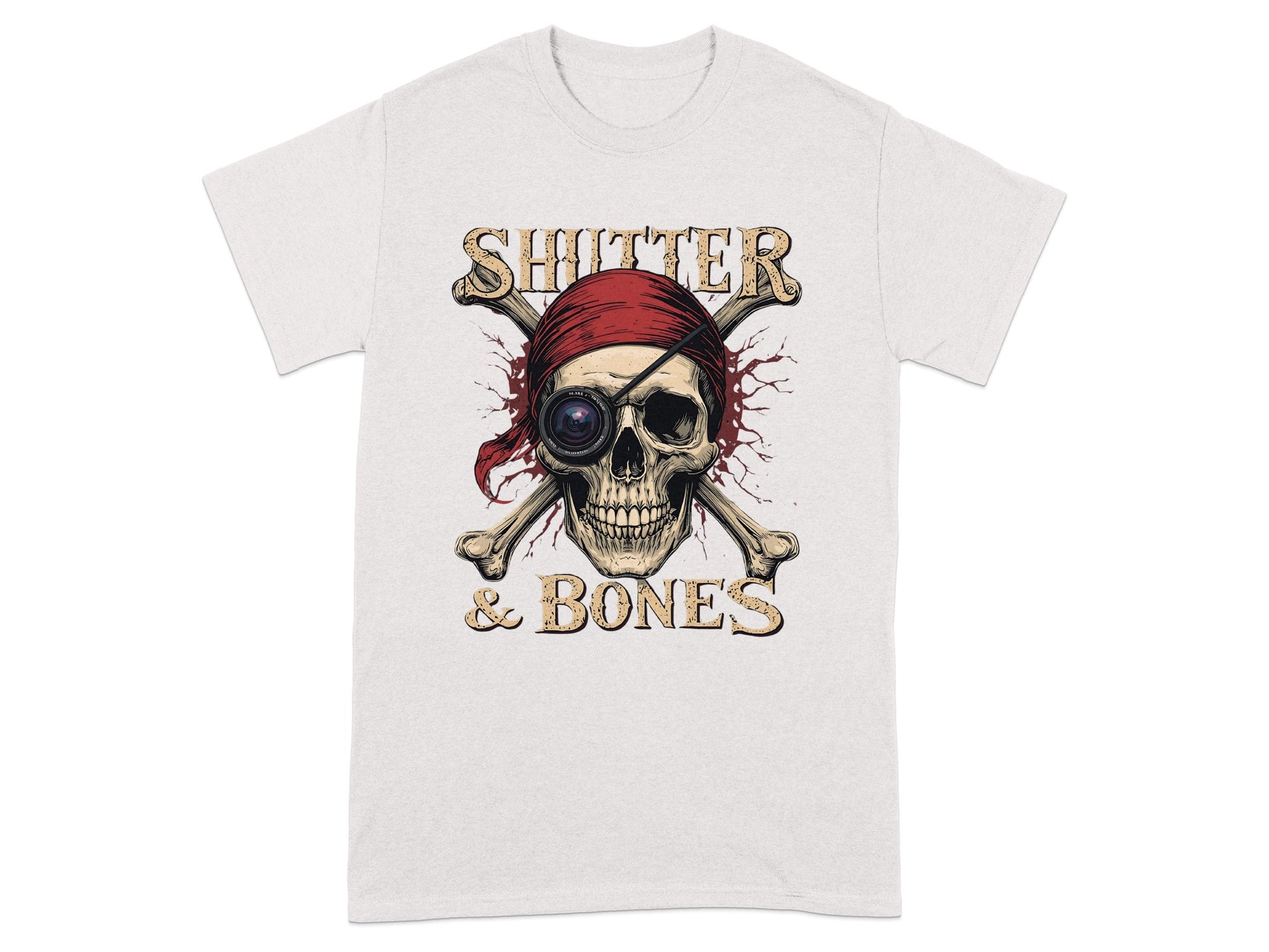 Shutter and Bones Skull with Eye Patch T-shirt
