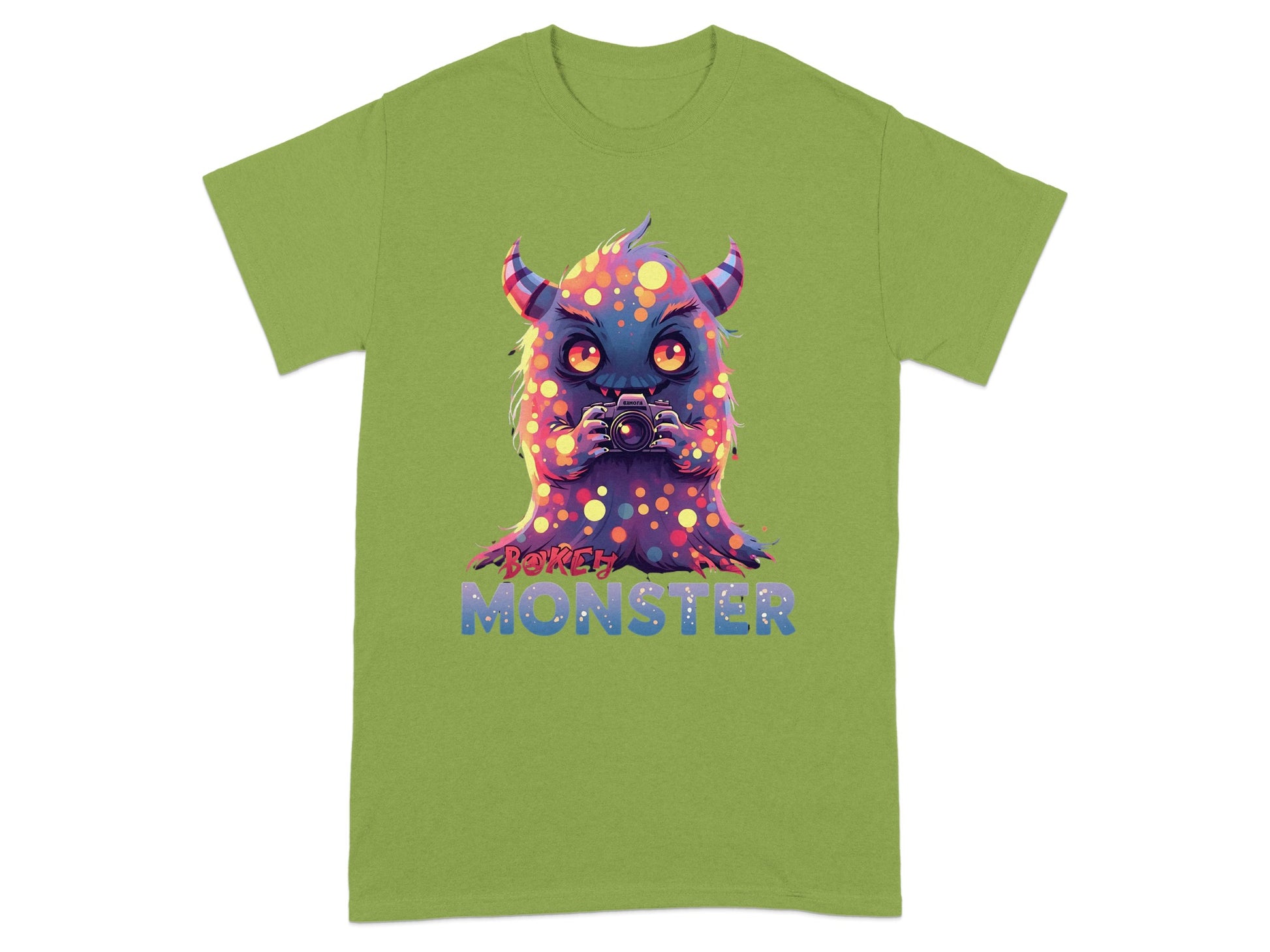 Bokeh Monster Graphic Tee with Colorful Design