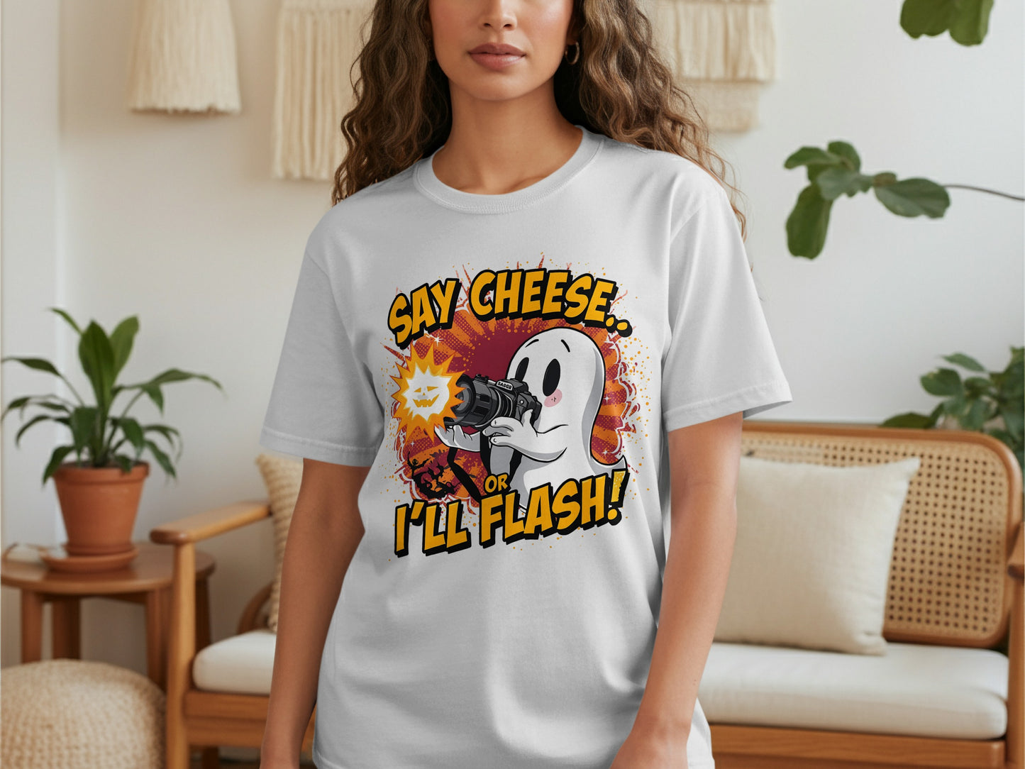 Say Cheese I'll Flash Cartoon Graphic T-Shirt