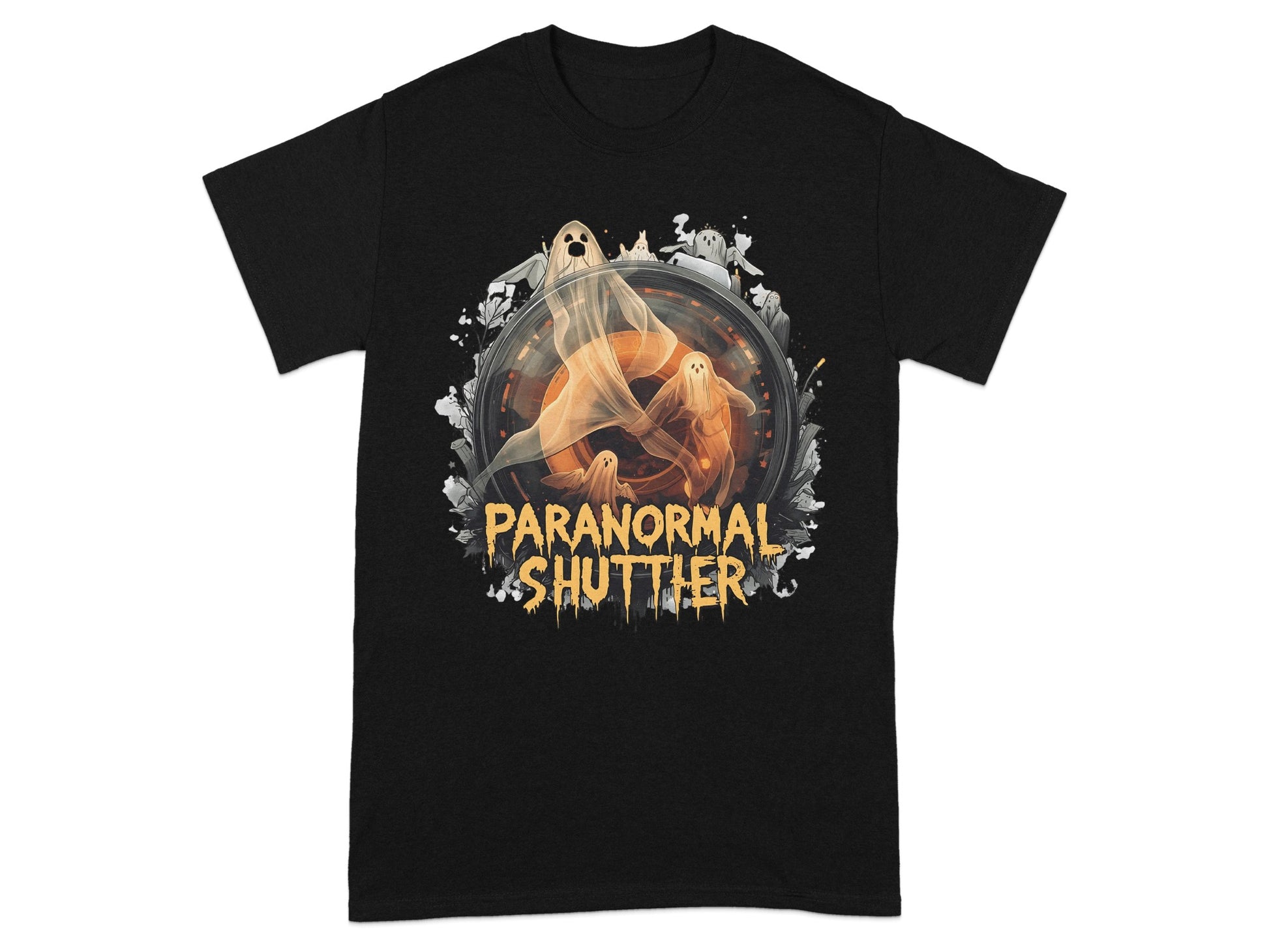 Paranormal Shutter Ghostly Image Black T-shirt