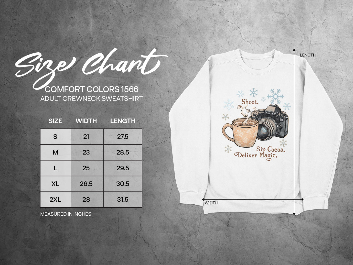 Shoot Sip Cocoa Deliver Magic Festive Sweatshirt