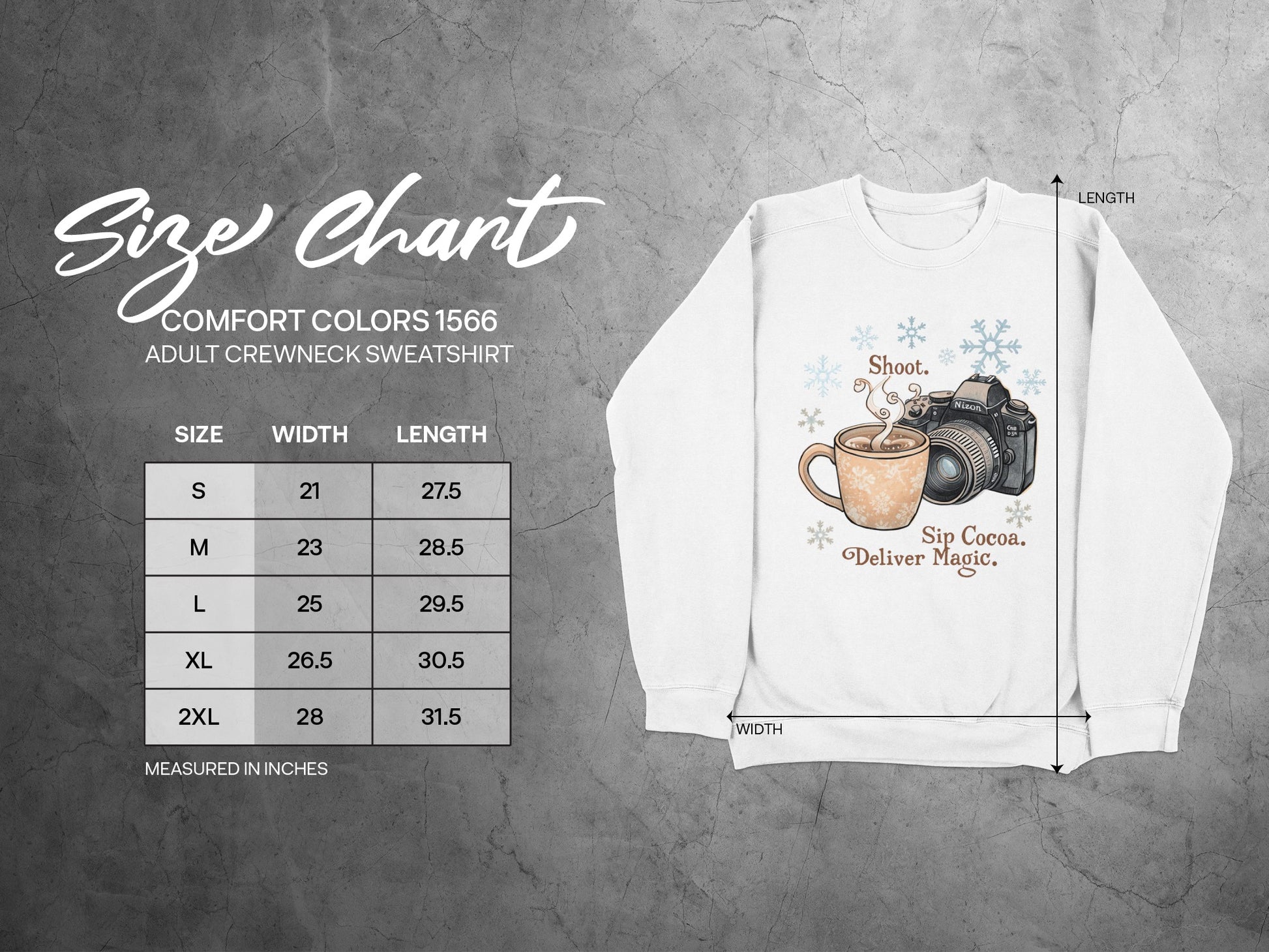 Shoot Sip Cocoa Deliver Magic Festive Sweatshirt