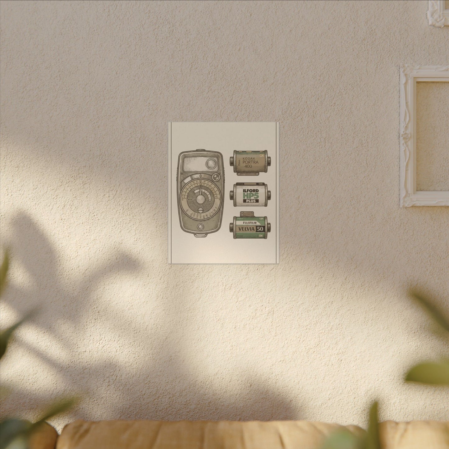 Vintage Light Meter and Film Canvas Wall Art