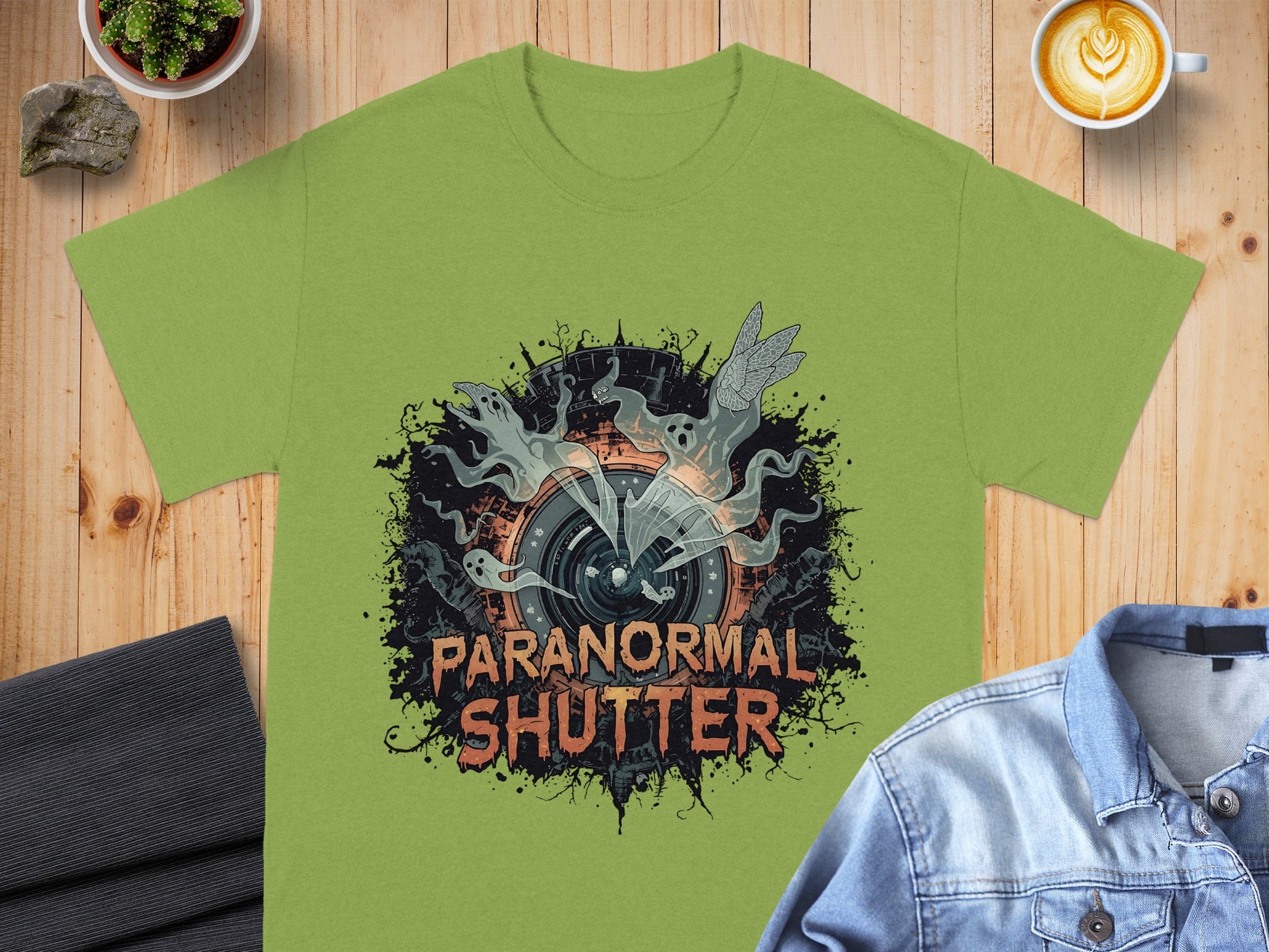 Paranormal Shutter Graphic Design T-shirt
