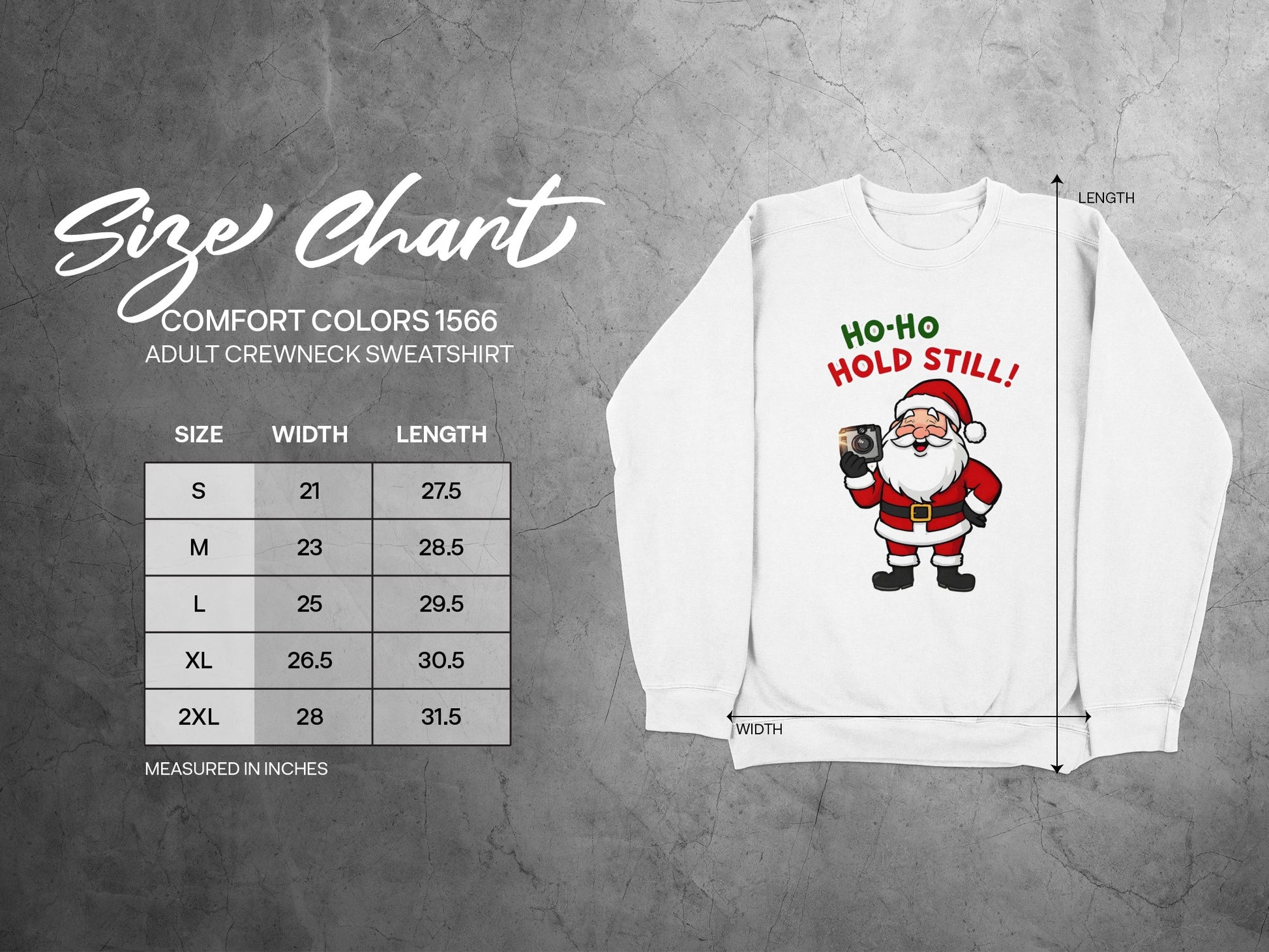 Santa Ho-Ho Hold Still! Adult Crewneck Sweatshirt