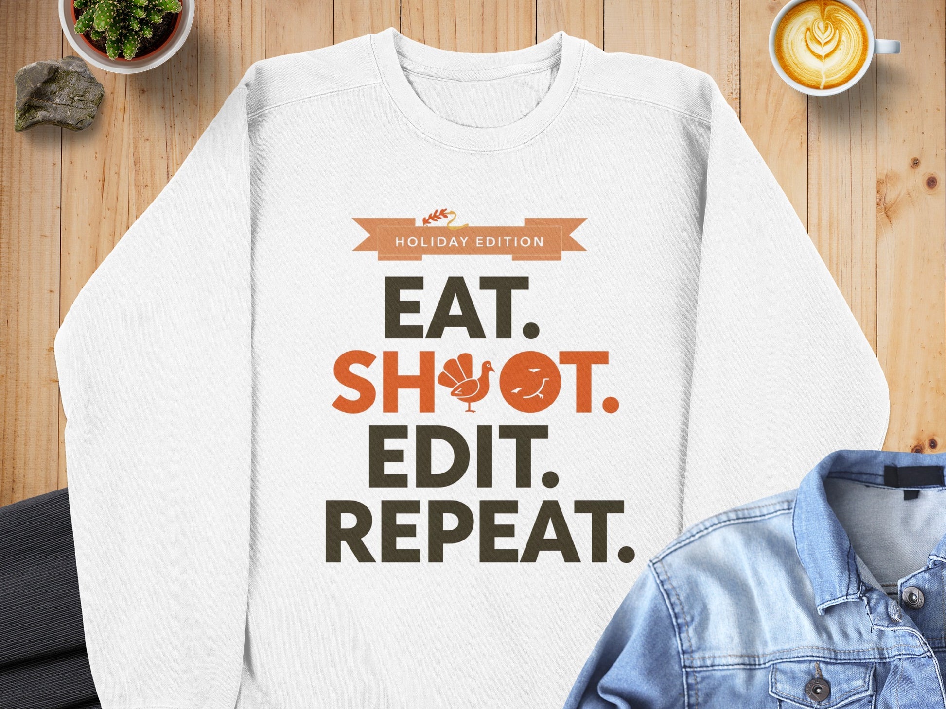Eat Shoot Edit Repeat Holiday Edition Sweatshirt