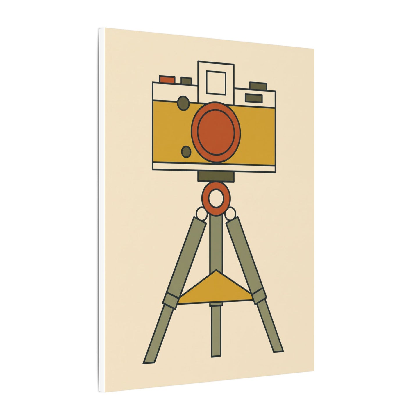 Mid-Century Camera and Tripod Canvas Wall Art
