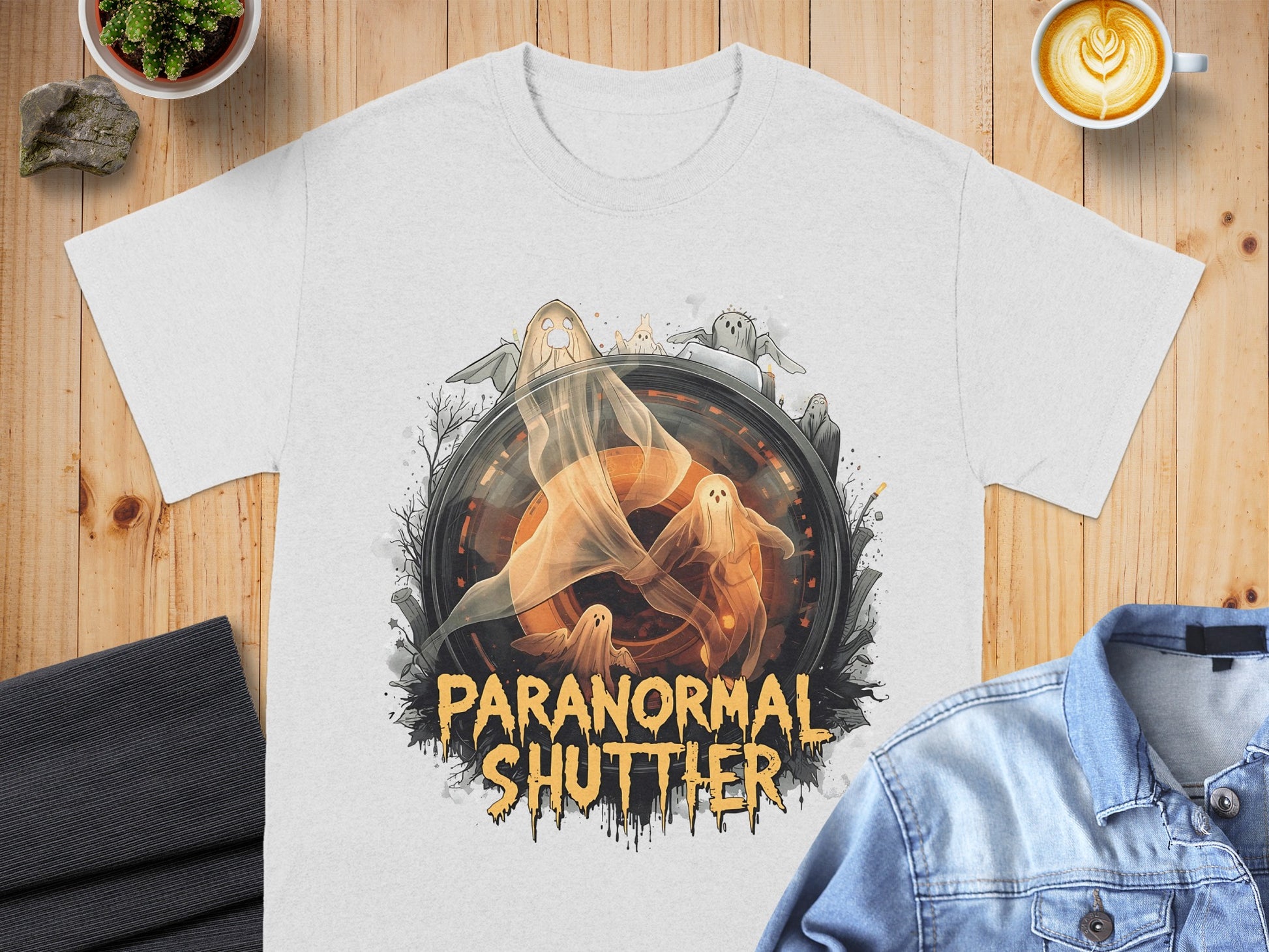 Paranormal Shutter Graphic Design Tee for Enthusiasts