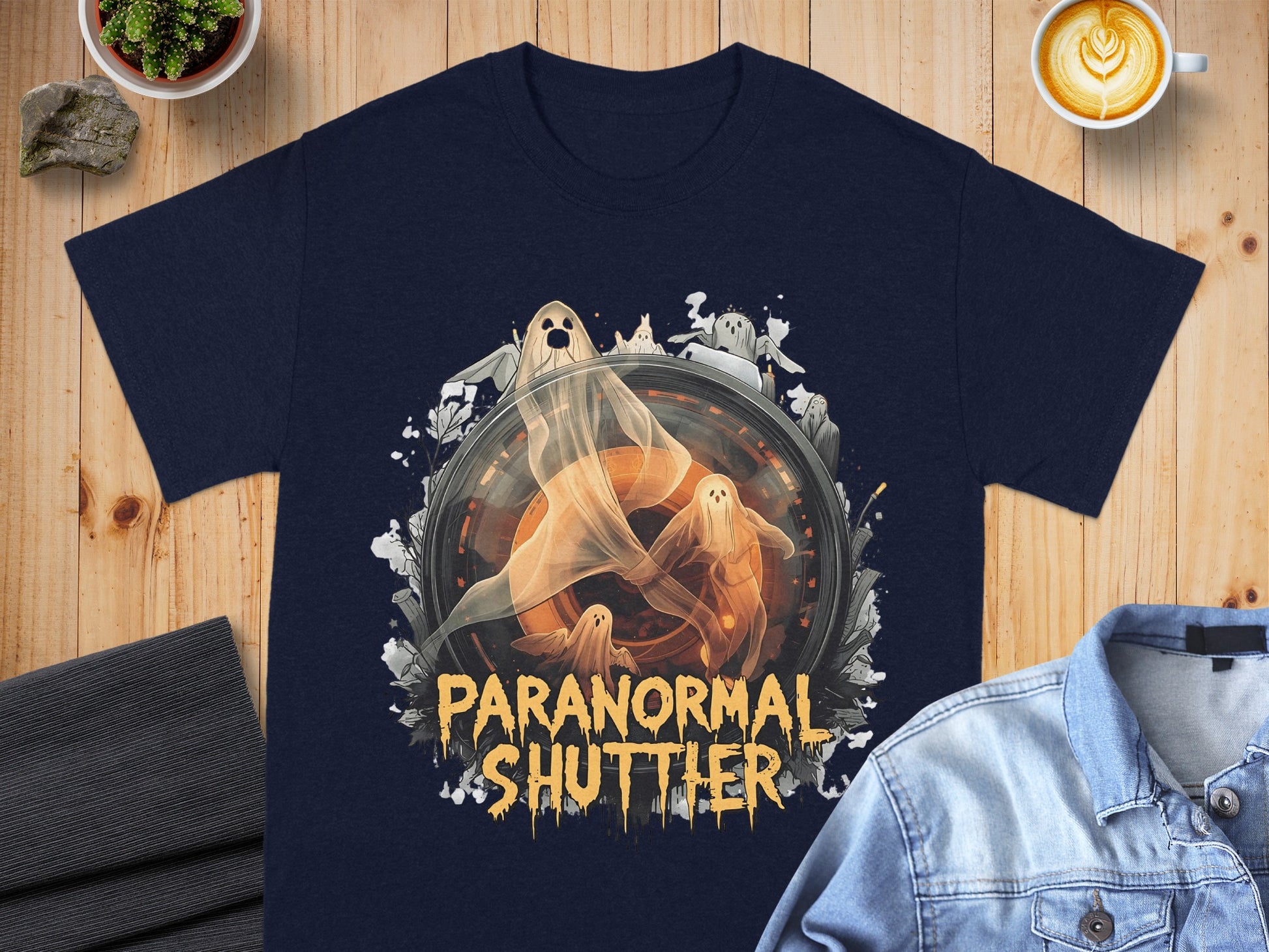 Paranormal Shutter Halloween Ghosts T-Shirt