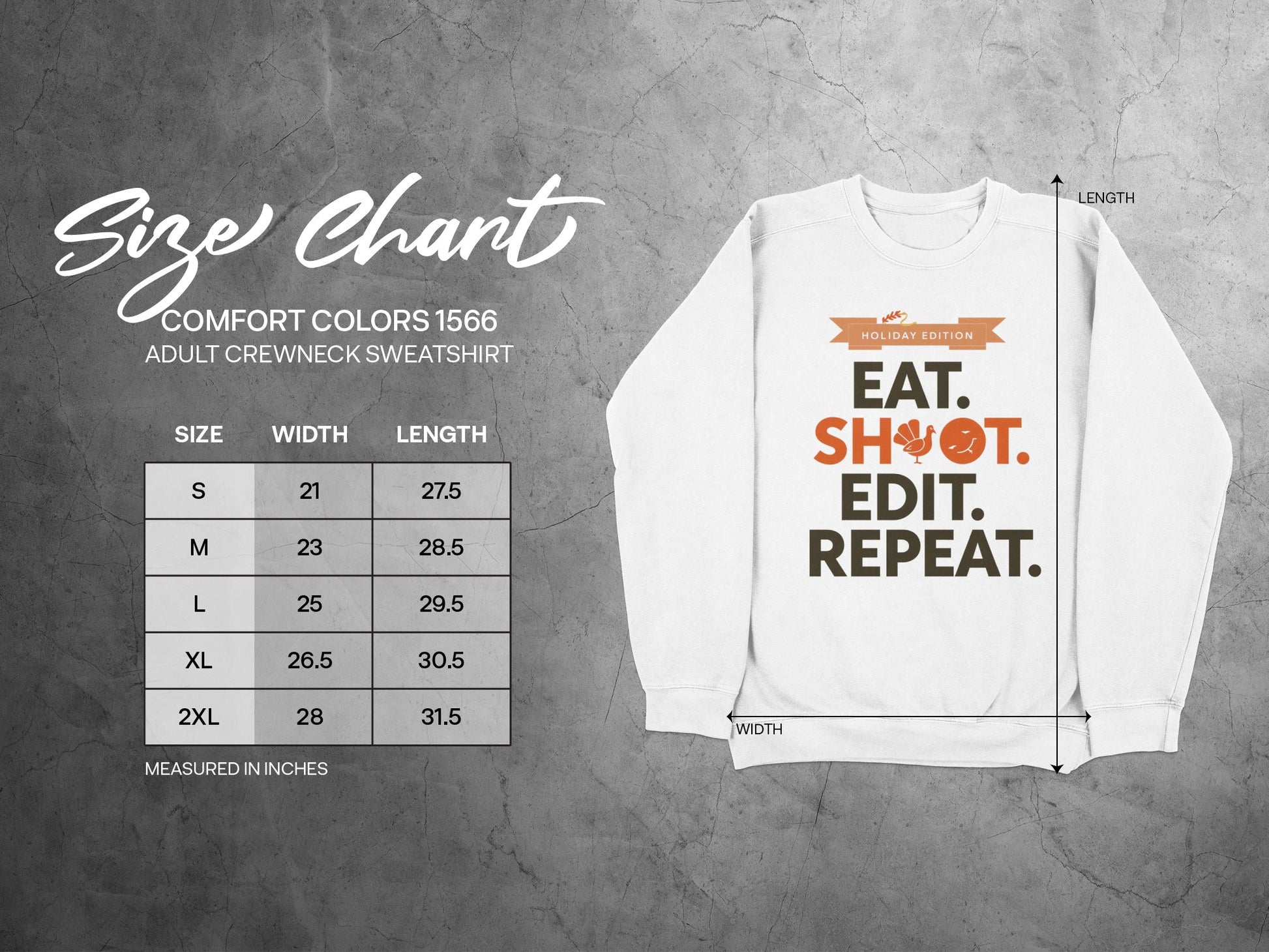 Eat Shoot Edit Repeat Holiday Edition Sweatshirt