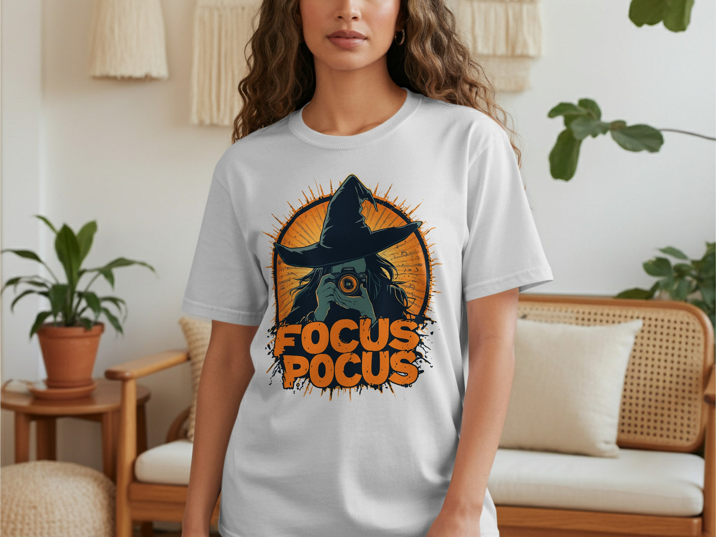 Focus Pocus Witch Design on Graphic T-shirt