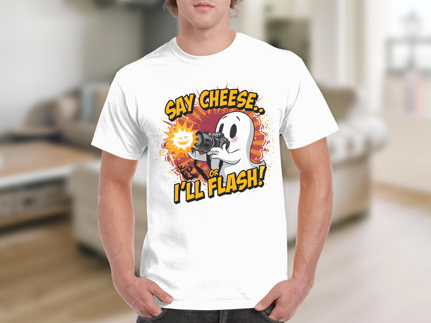 Say Cheese or I'll Flash Ghost Graphic Shirt