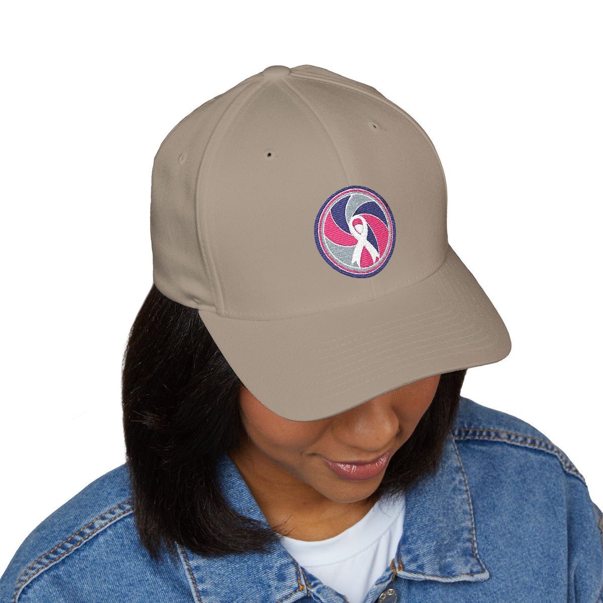 Aperture Ribbon — Breast Cancer Awareness Embroidered Cap (Photographer Collection)
