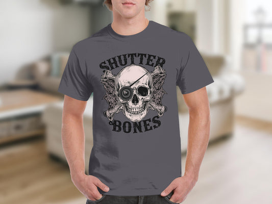 Shutter Bones Graphic Skull Design Short Sleeve T-Shirt