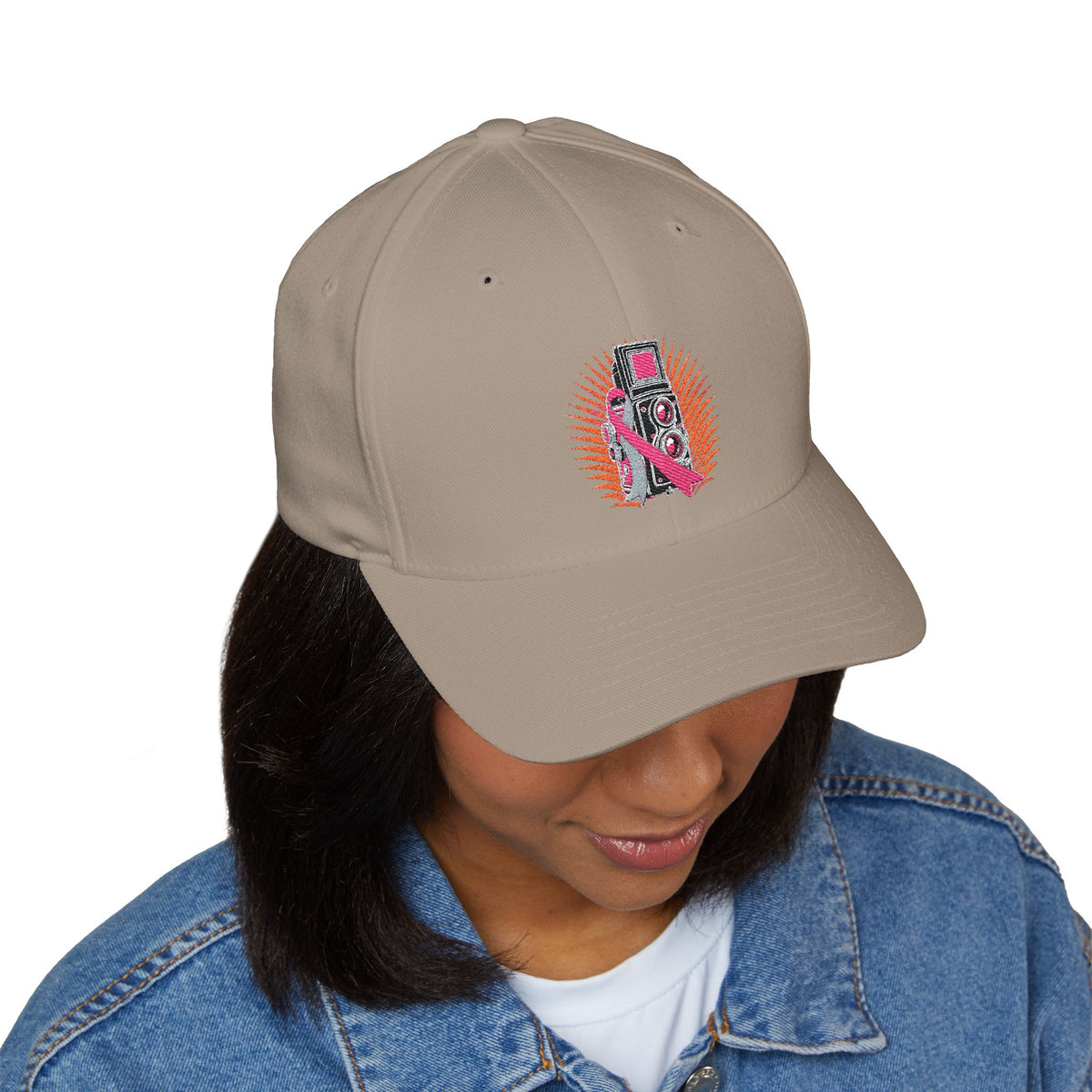 Shoot for a Cure — Breast Cancer Awareness Embroidered Cap (Photographer Collection)