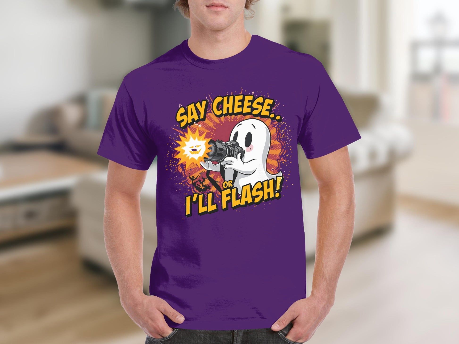 Say Cheese or I'll Flash Ghost Graphic Shirt