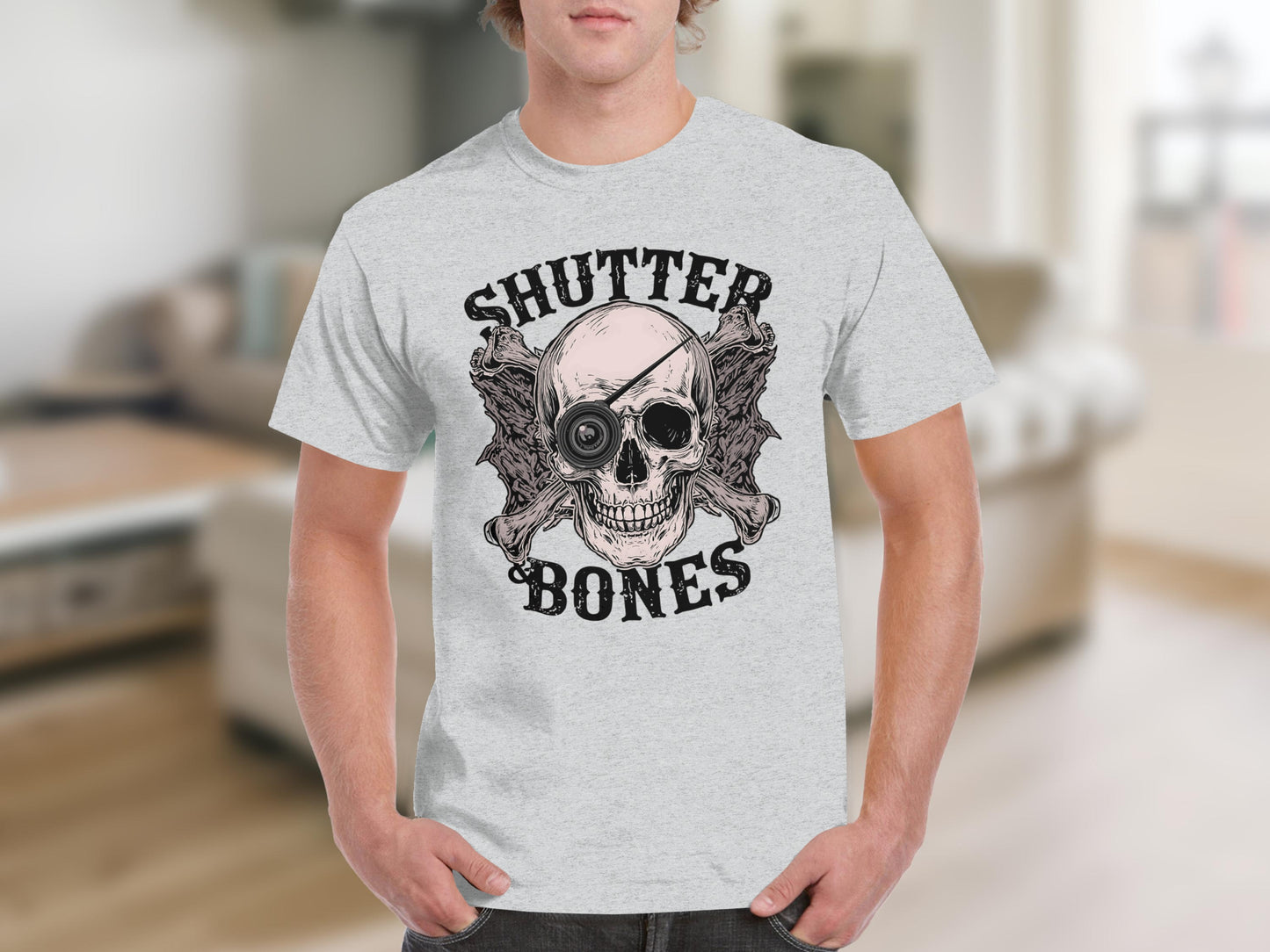 Shutter Bones Skull and Crossbones Graphic T-Shirt