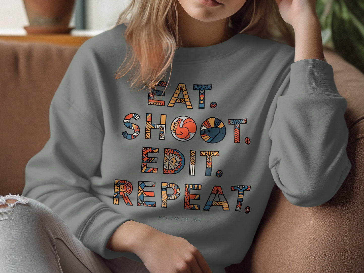 Eat Shoot Edit Repeat Holiday Edition Hoodie
