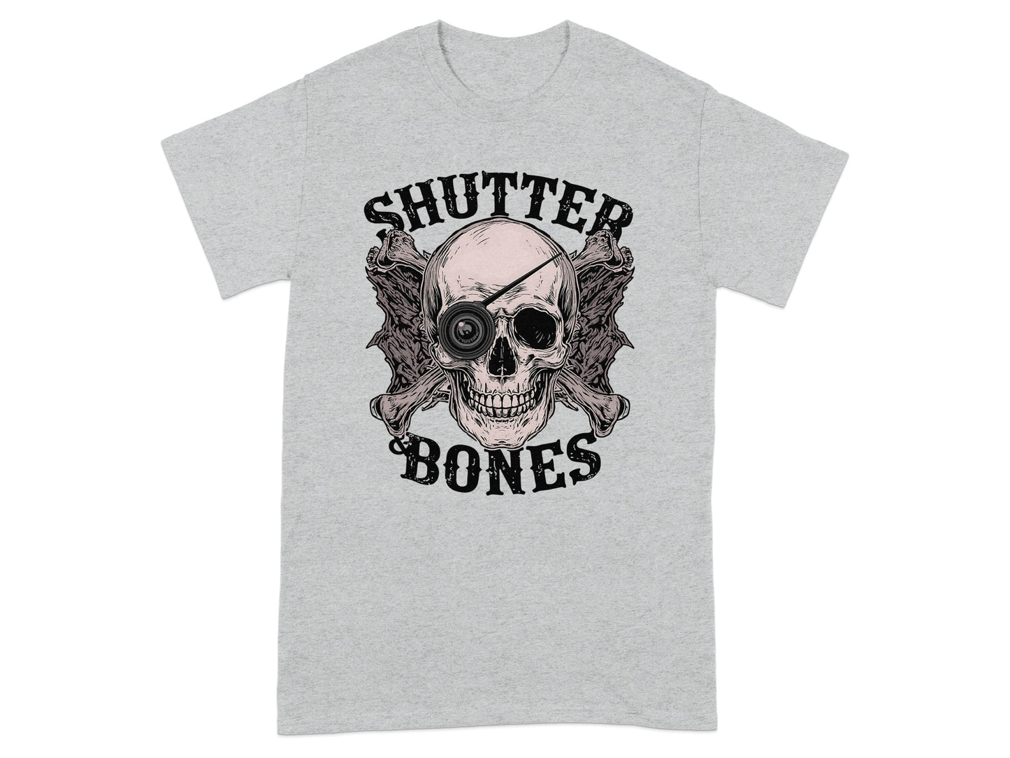 Shutter Bones Graphic Print Skull and Crossbones T-shirt