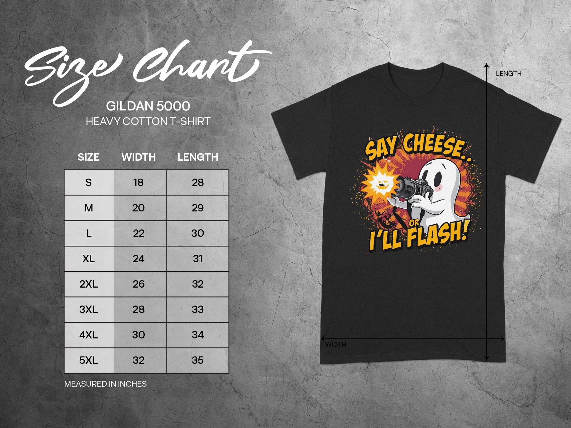 Say Cheese Or I'll Flash Ghost Graphic T-Shirt