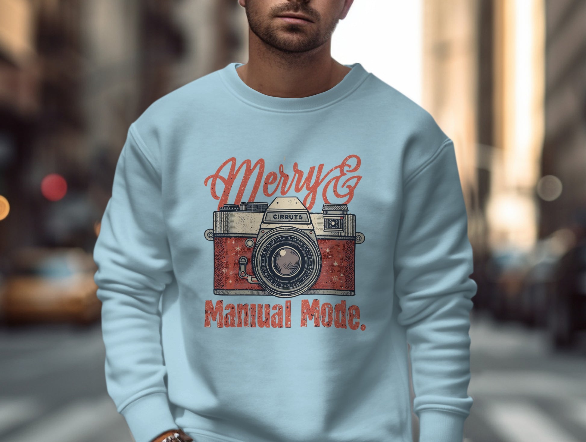 Merry Mode Camera Design Graphic Sweatshirt