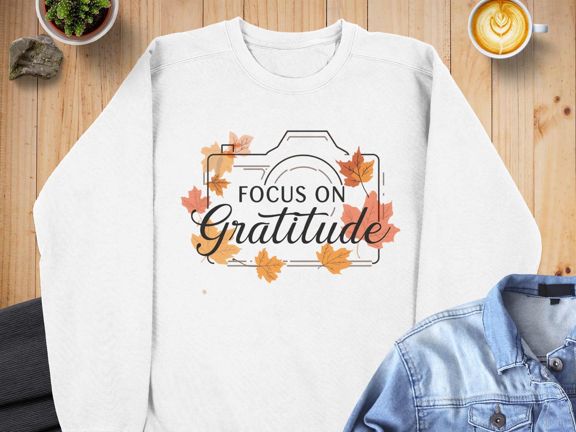 Focus on Gratitude Autumn Leaves Sweatshirt
