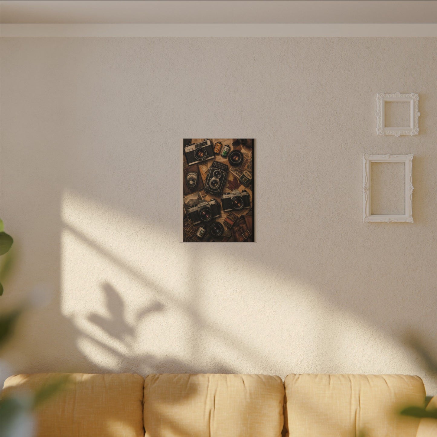 Vintage Camera Flat-Lay Canvas Wall Art