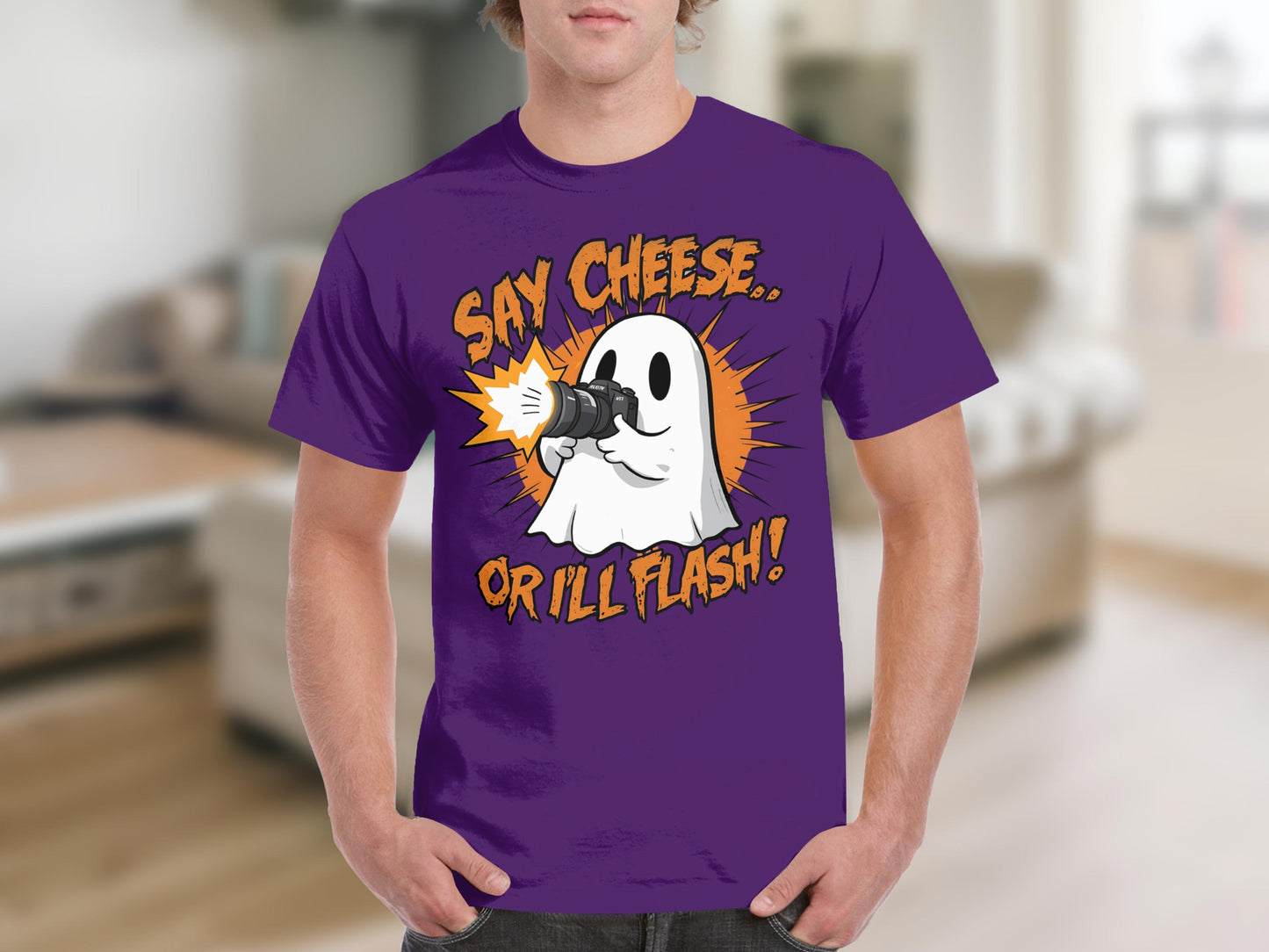 Say Cheese Or I'll Flash Ghost Tshirt