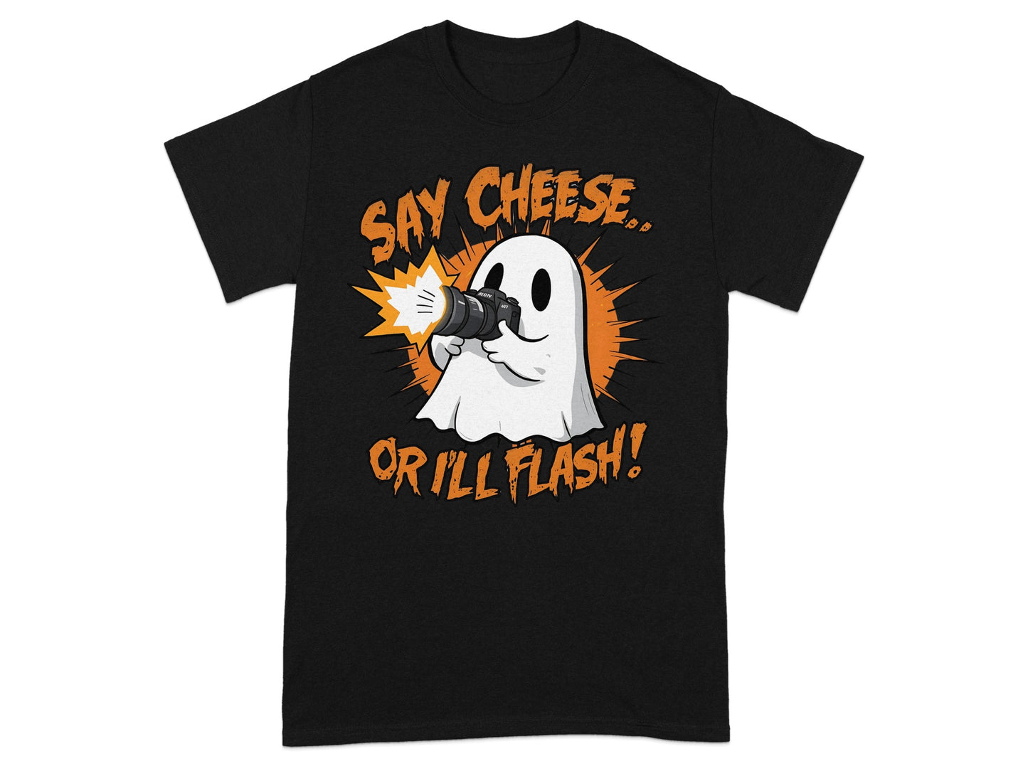 Say Cheese Or I'll Flash Halloween Graphic T-Shirt