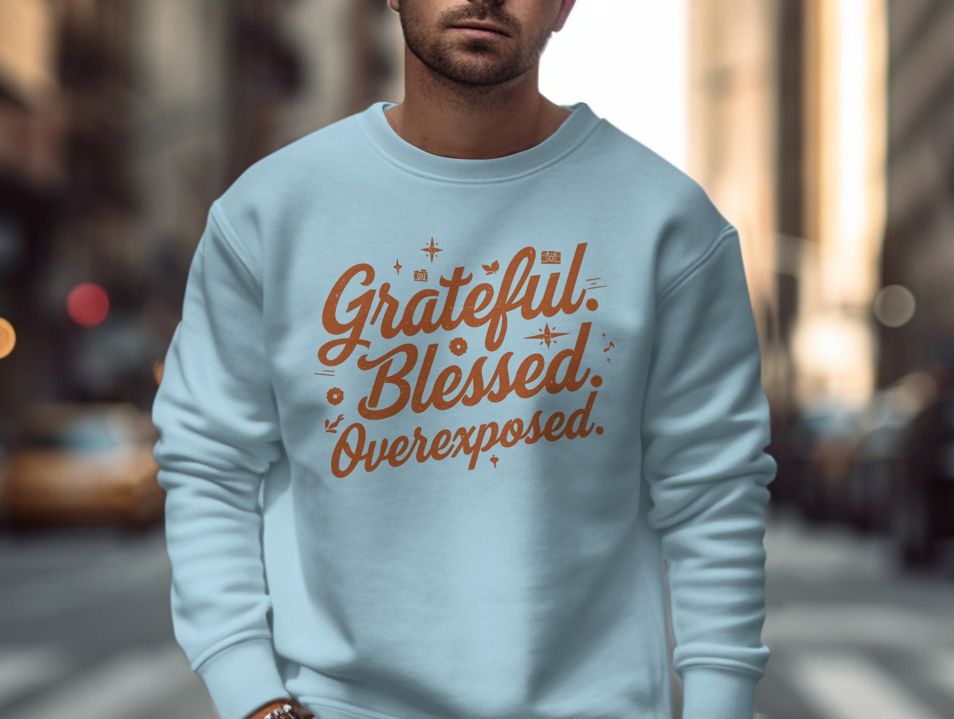 Grateful Blessed Overexposed Graphic Sweatshirt product