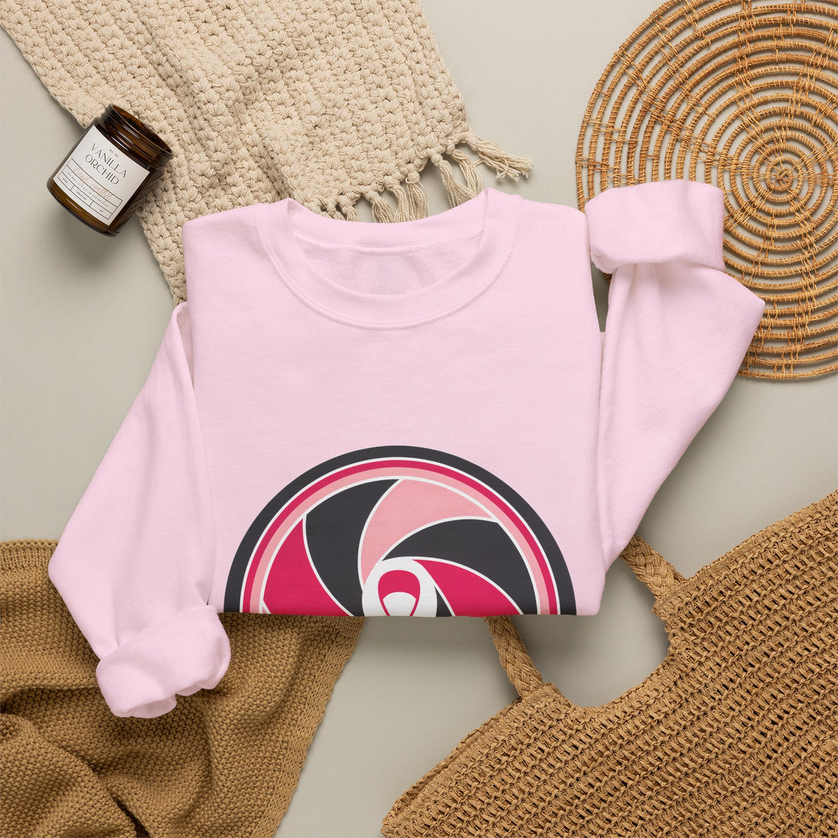 Aperture Ribbon — Breast Cancer Awareness Crewneck (Photographer Collection)