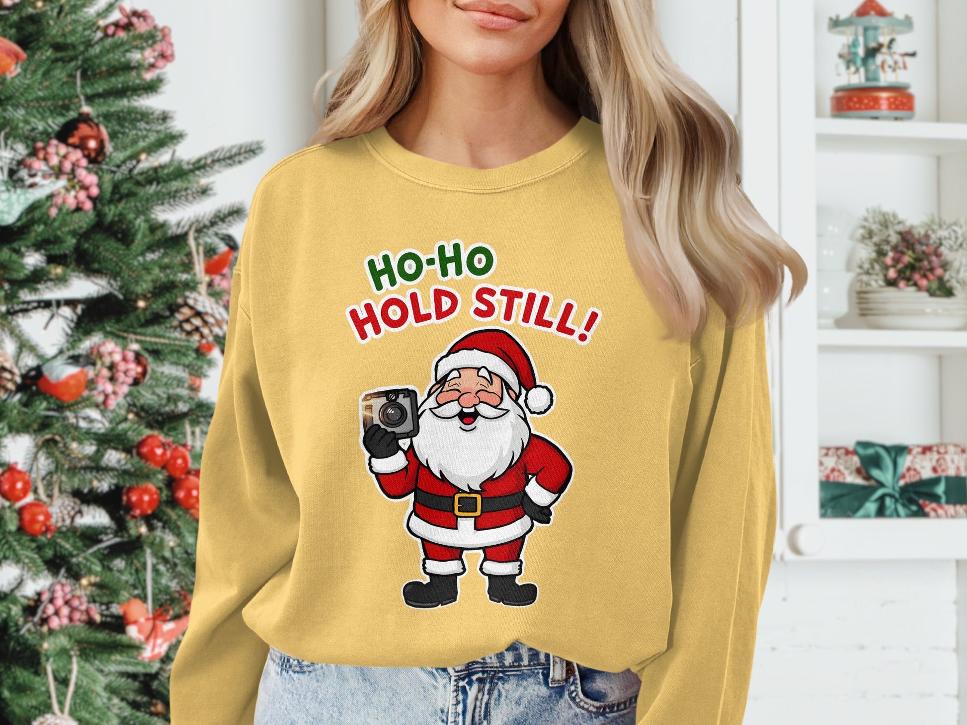 Ho-Ho Hold Still Santa Graphic Sweatshirt product