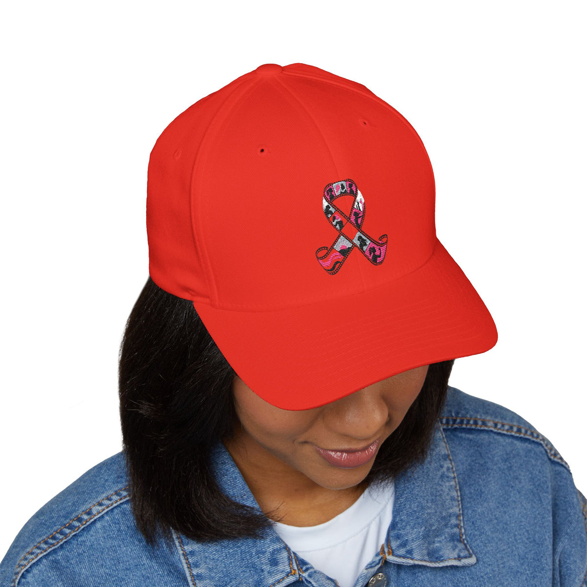 Film Strip Ribbon — Breast Cancer Awareness Embroidered Cap (Photographer Collection)