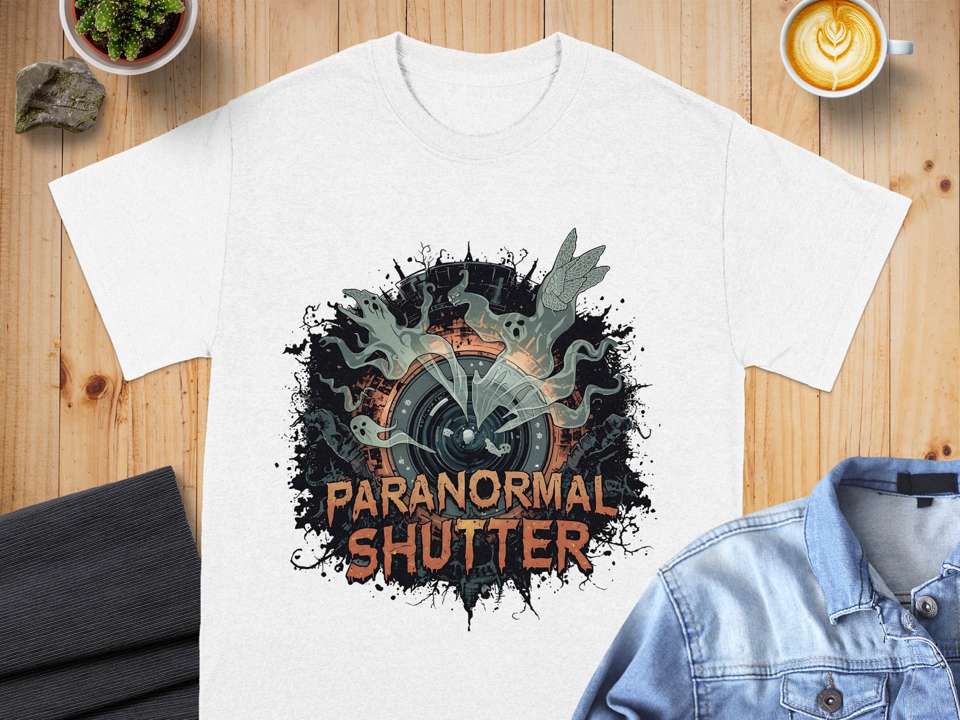 Paranormal Shutter Graphic Design T-Shirt