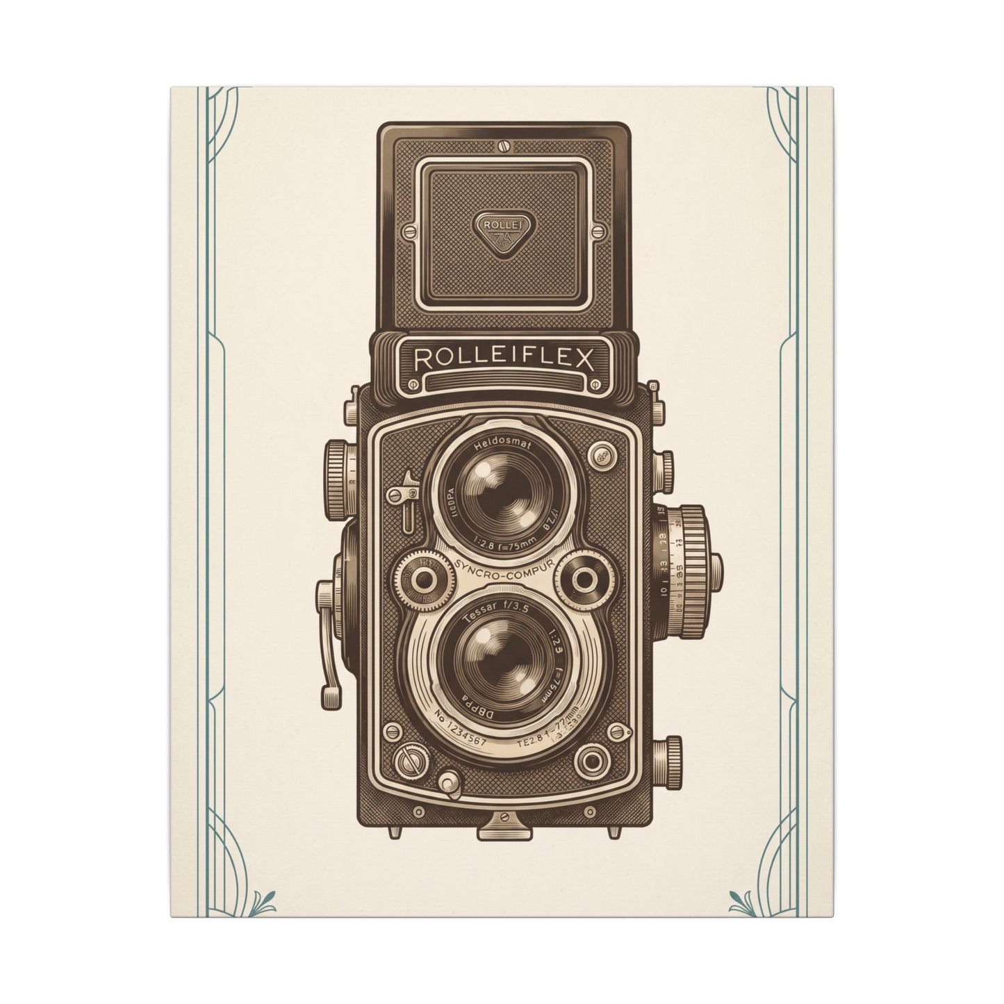 Vintage TLR Camera Canvas Wall Art