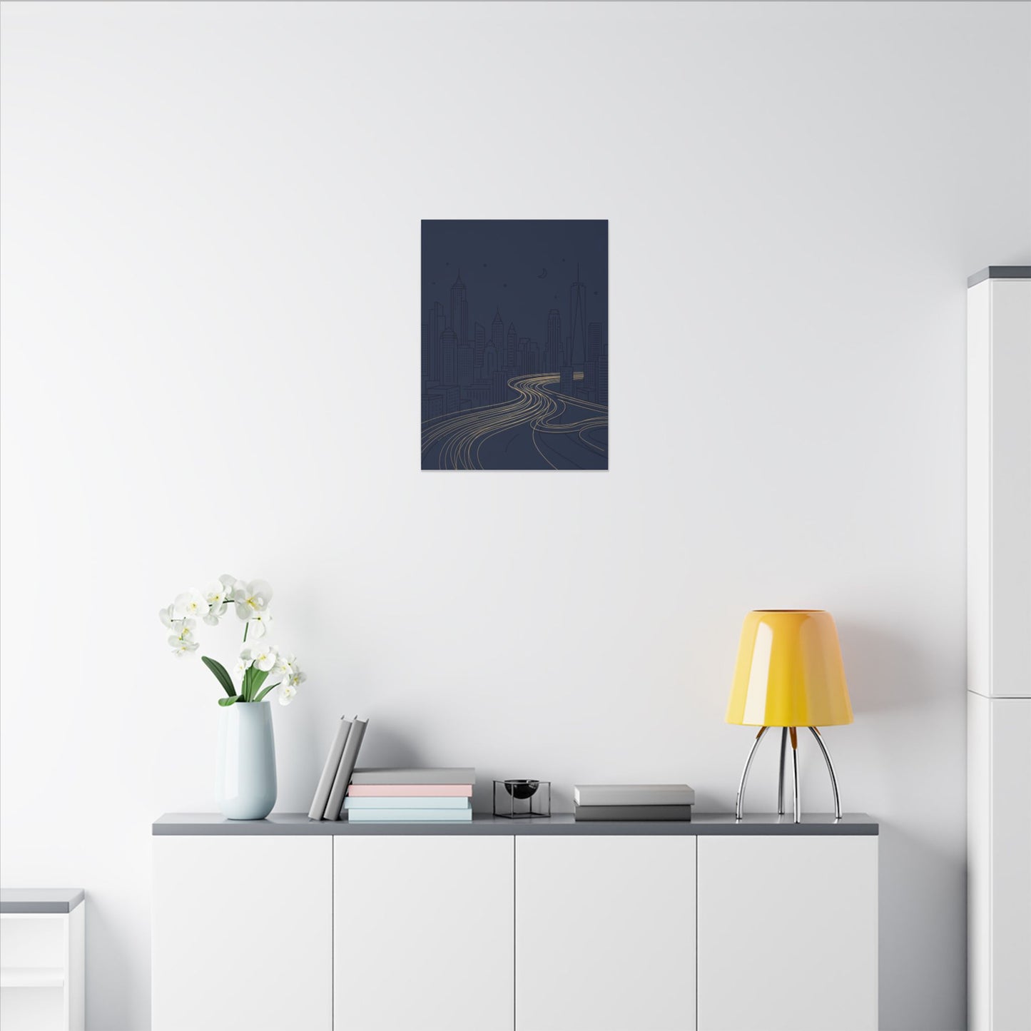 City Light Trails Canvas Wall Art